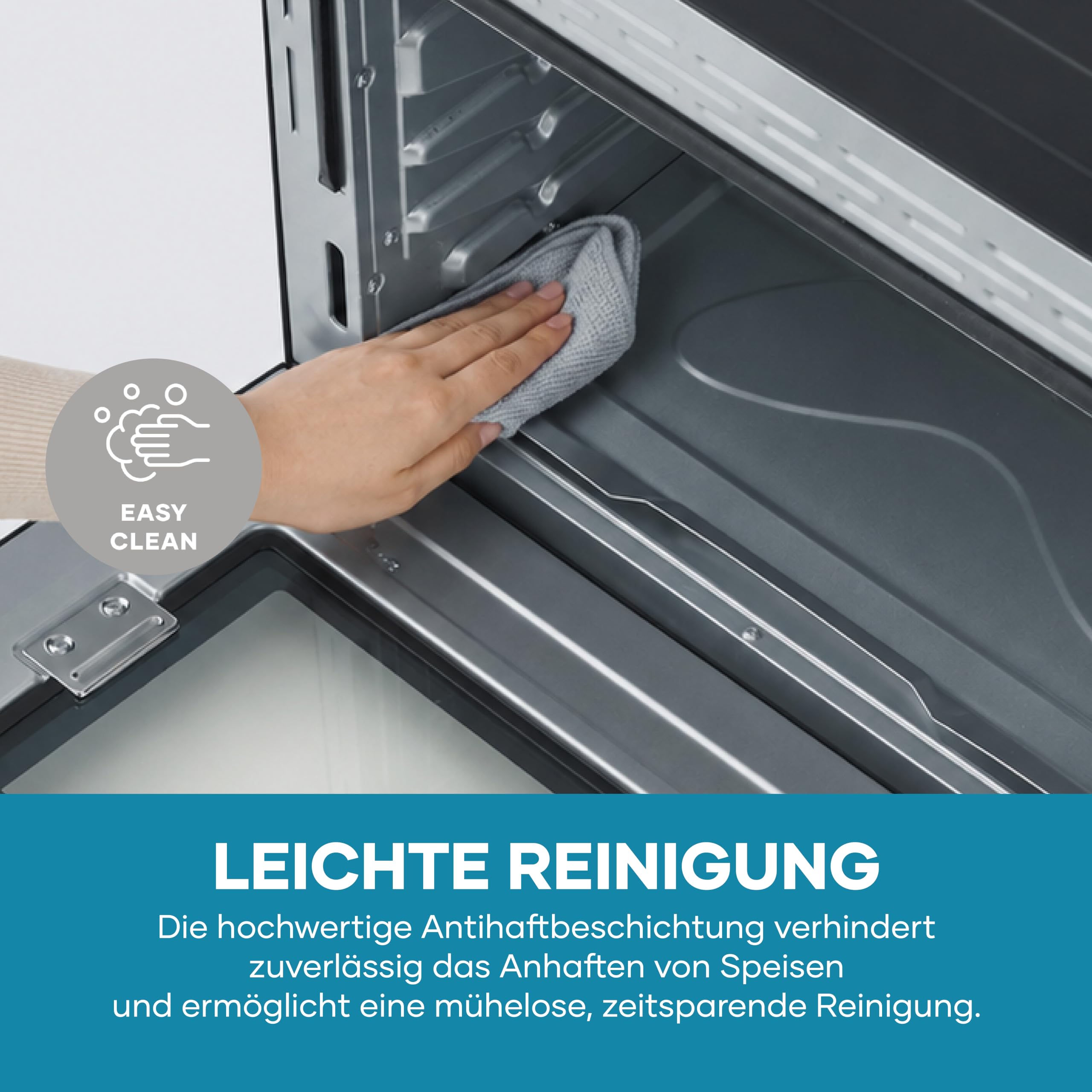 SEVERIN XXL Back- und Toastofen mit Umluftfunktion, inklusive Grillrost, Backblech, Drehspieß und Pizzastein, vielseitiger Heißluftofen mit 60 L Kapazität, 2.200 W, schwarz, TO 2073