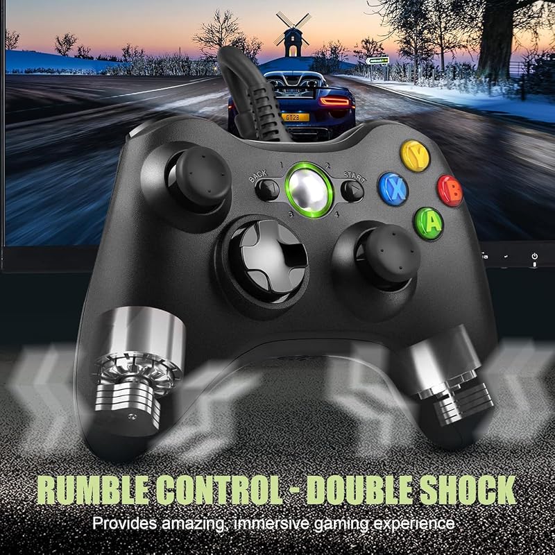 Diswoe Xbox 360 és PC Kontroller Ergonomikus Gamepad Joystick Windows kompatibilis