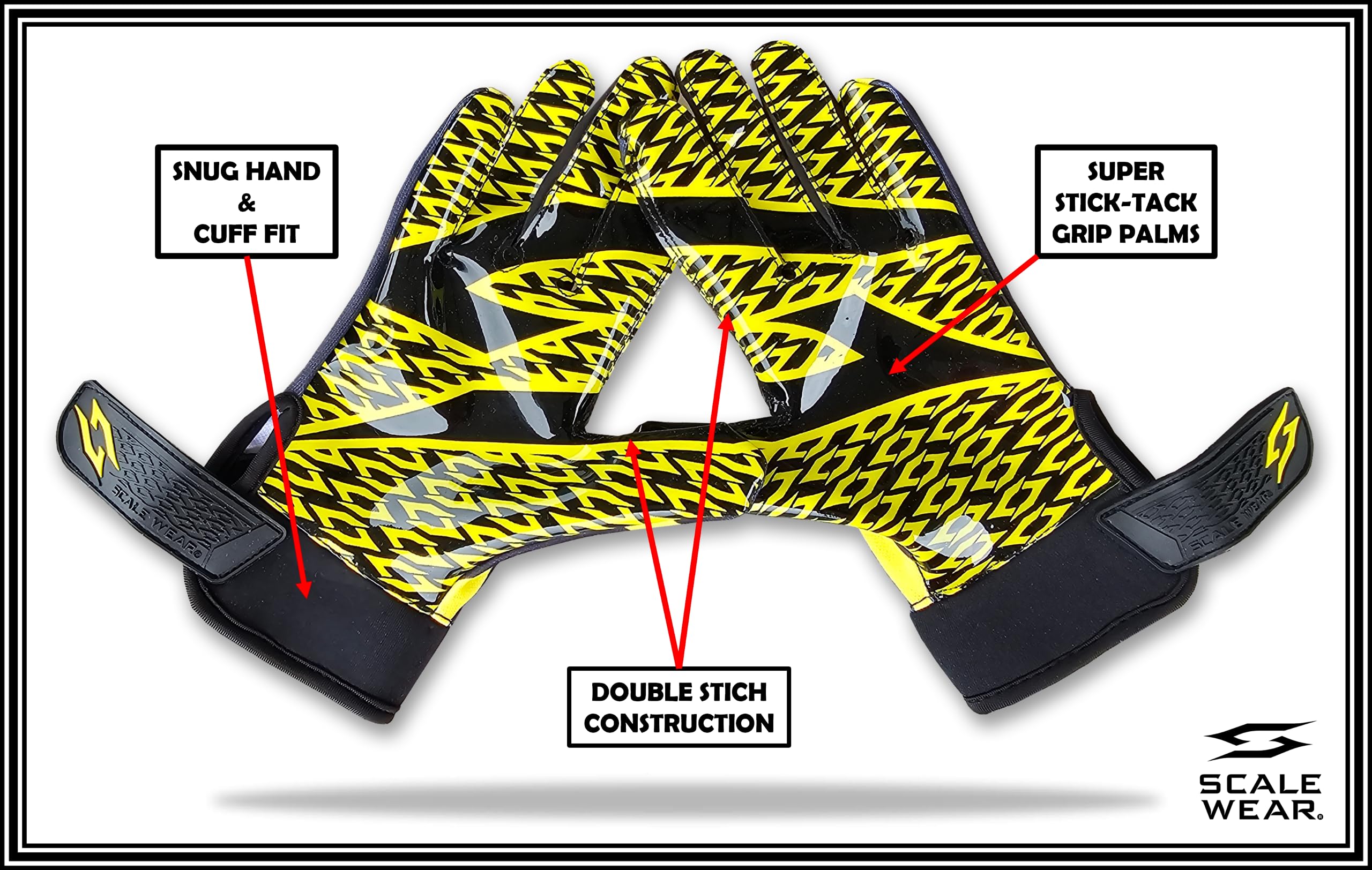 Black Stealth - Guantes receptores de fútbol americano – Agarre de silicona para adultos, hombres, jóvenes y niños, bandera adhesiva, amplia mejora tu juego profesional, batalla duradera