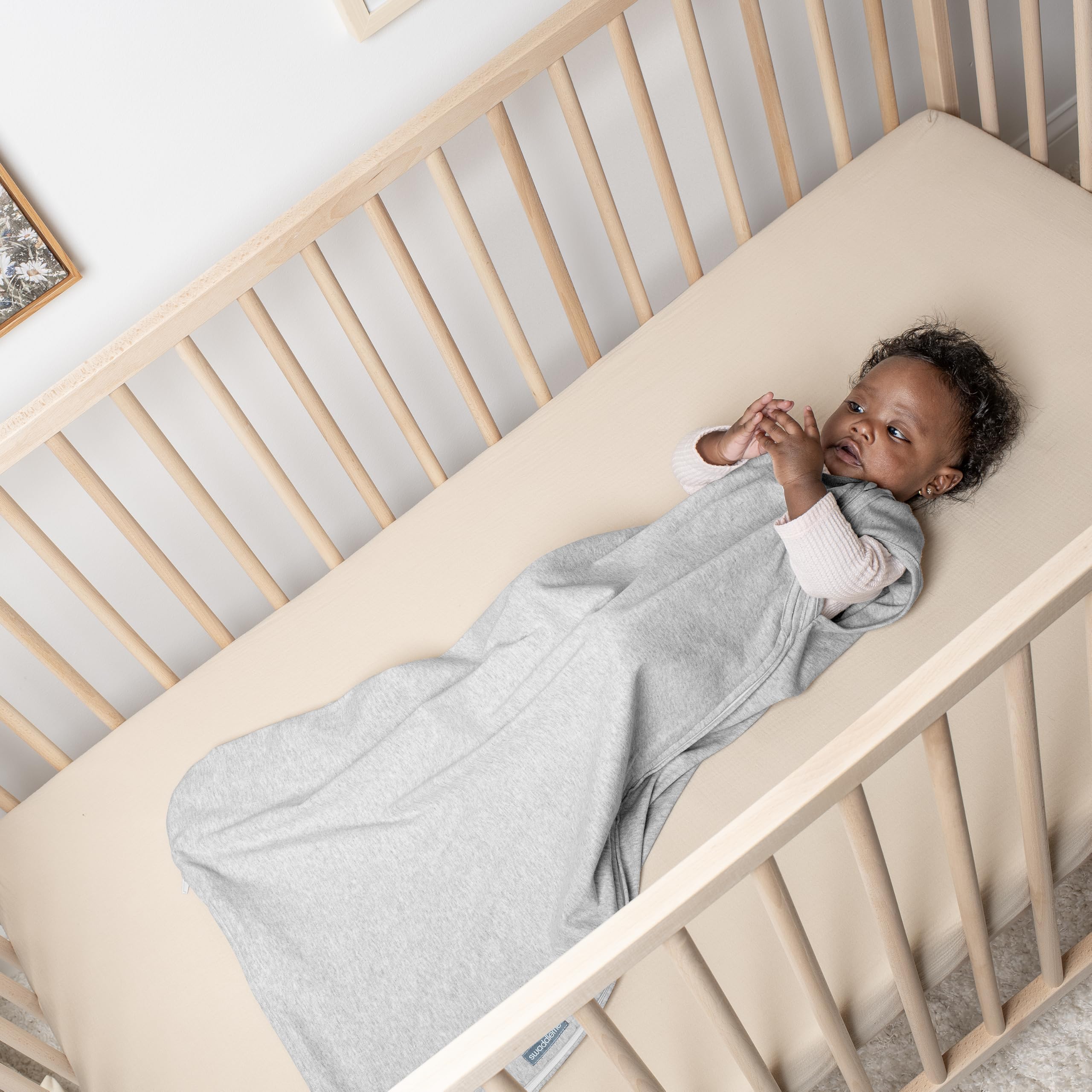 Ingenuity SwaddleMe Schlafsack Baby 2.5 TOG, Größe 3-18 Monate, 6,4-10,9 kg, Hält Baby bei kühleren Temperaturen warm, Extra-langer Reißverschluss, 100% Baumwolle - Flock