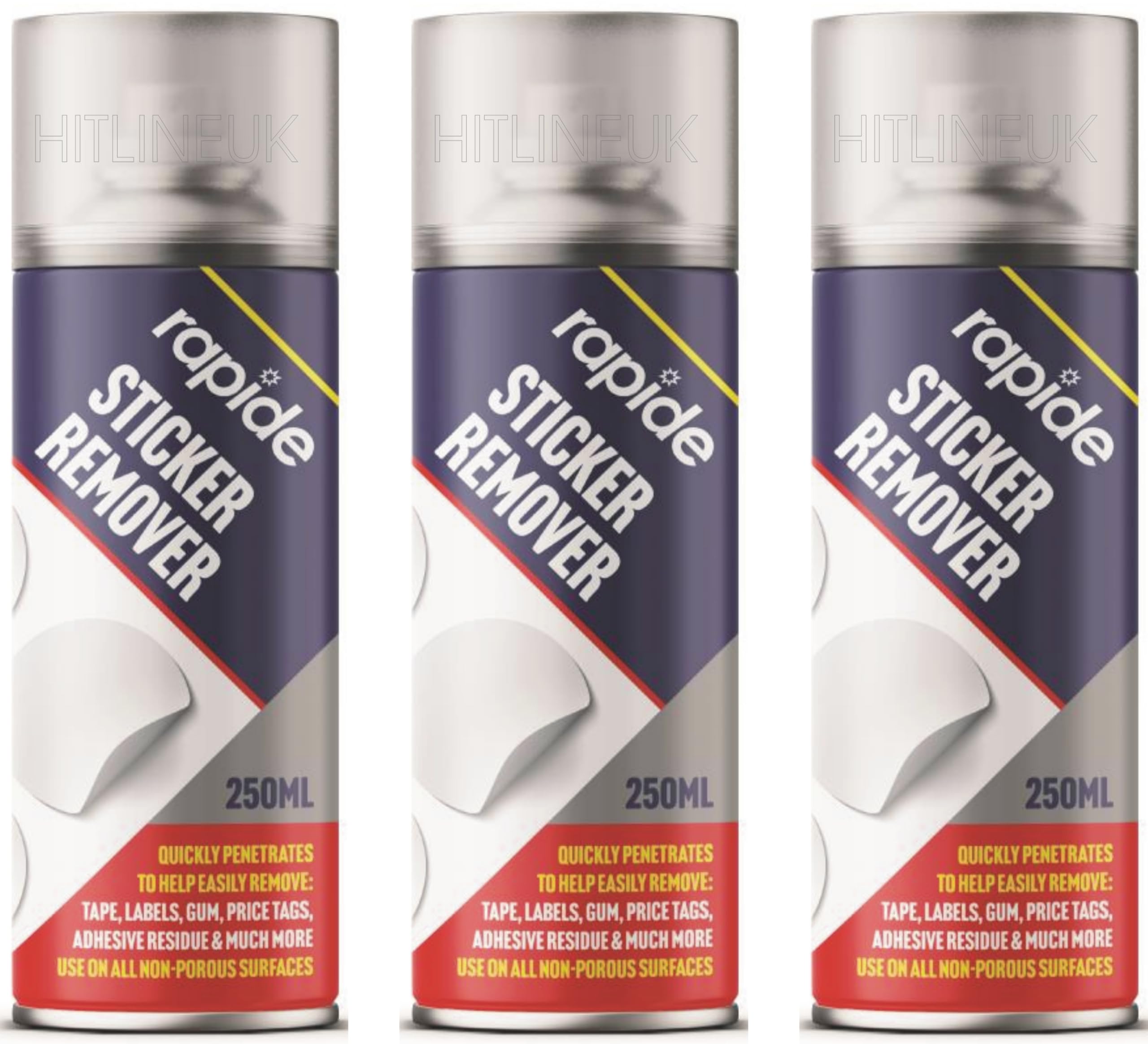 Hitlineuk 3 X Sticker Remover Spray, Remove Sticky Label Goo Label Tape Adhesive Residue 250Ml