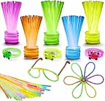 Bastoncini Luminosi Neon Con Connettori - 50 Pezzi Per Braccialetti E Feste Colorate - Foto 11