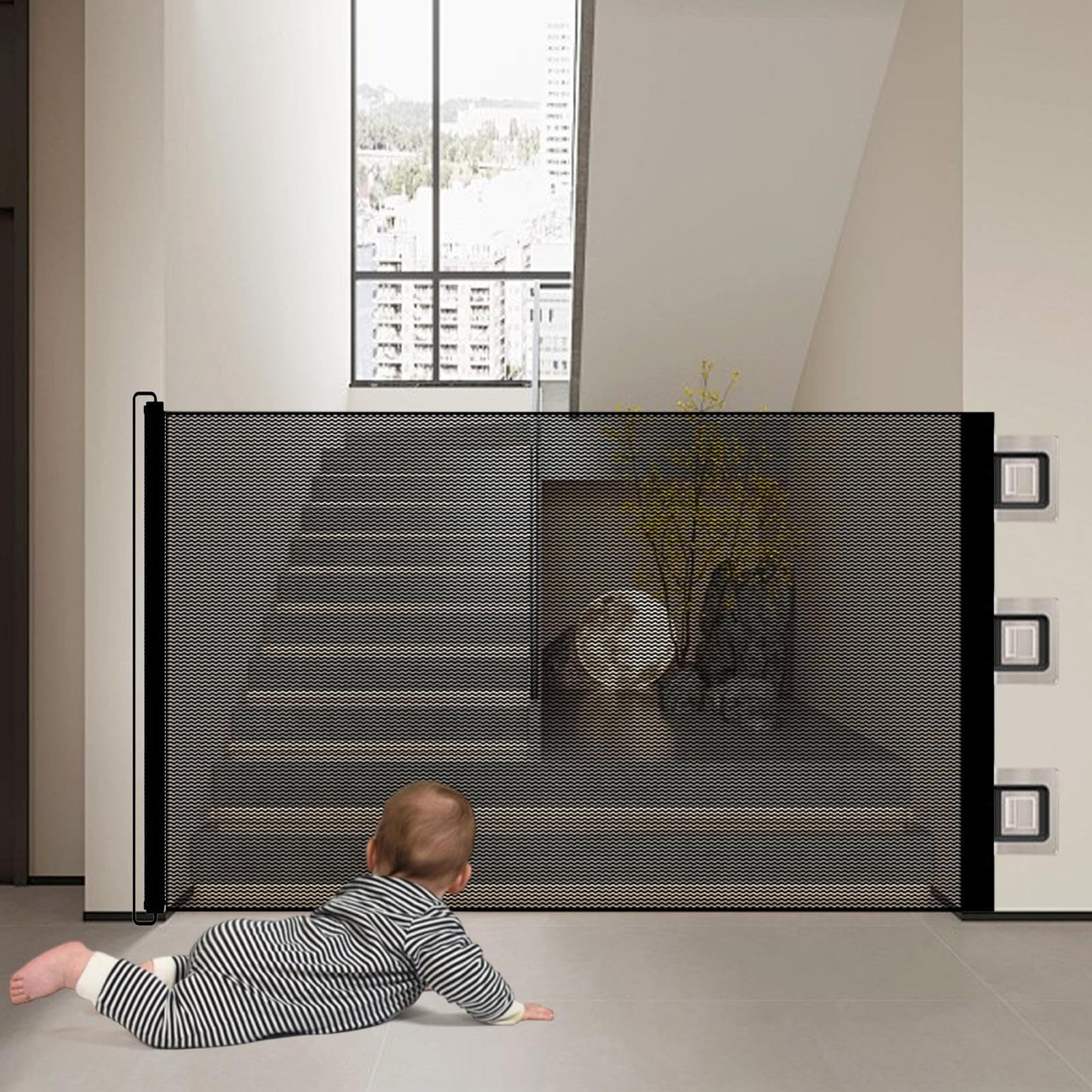 Cancello A Rete Per Cani Facile Installazione Senza Fori Recinzione Per | Barriera A Rete Per Cani Per Scale Per Interni Esterni Porte Corridoi Cortili Balconi Terrazze