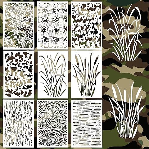 9 Pcs Corner Border Stencils for Crafts Painting, Reusable Cake Stencils Decorating...