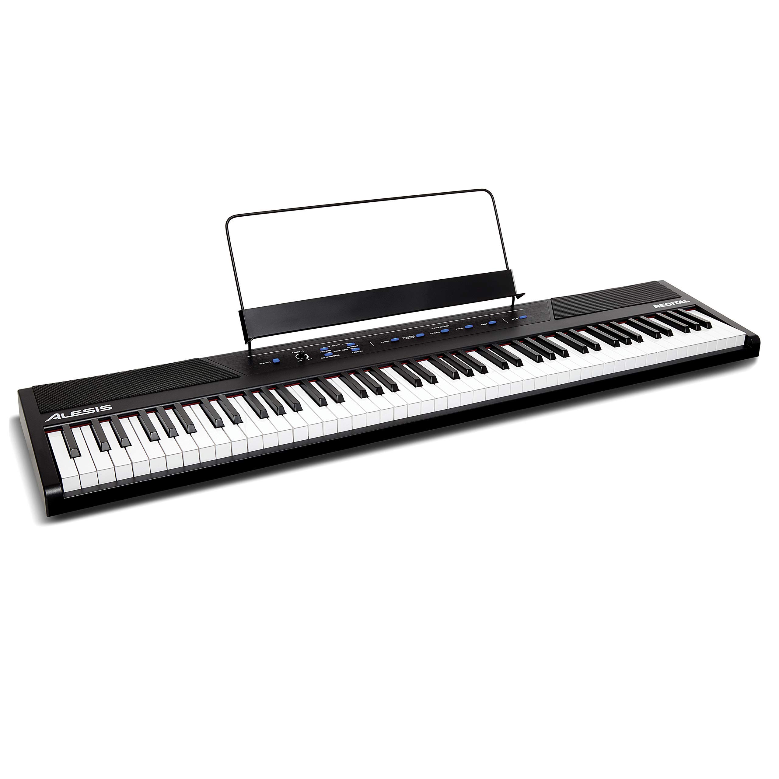 Alesis Recital | 88 Key Beginner Digital Piano / Keyboard with Full Size Semi Weighted Keys, Power S