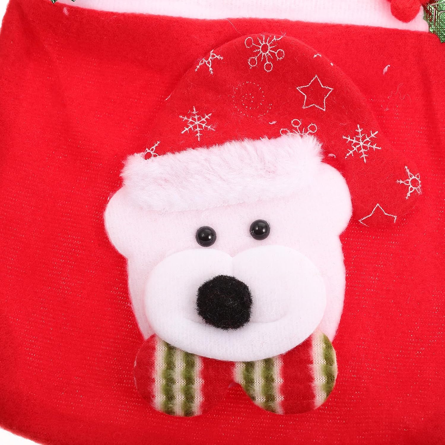 Hemoton 2pcs Reusable Christmas Treat Bags Xmas Candy Storage Pouches Drawstring Bags for Holiday Party and ’ Snack Packaging