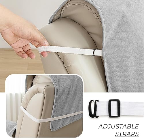 Miniatura 5 de Funda acolchada impermeable para sofá, protector de muebles RBSC, funda de sofá lavable con correas elásticas para niños, perros, mascotas