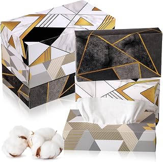 6 Boxes Boxed Paper Towels Disposable Paper Towels Disposable Hand Towels for Bathroom Disposable Guest Towels Cotton Hand Towels Bulk for Home Bathroom Kitchen Office (Marble Geometry Style)