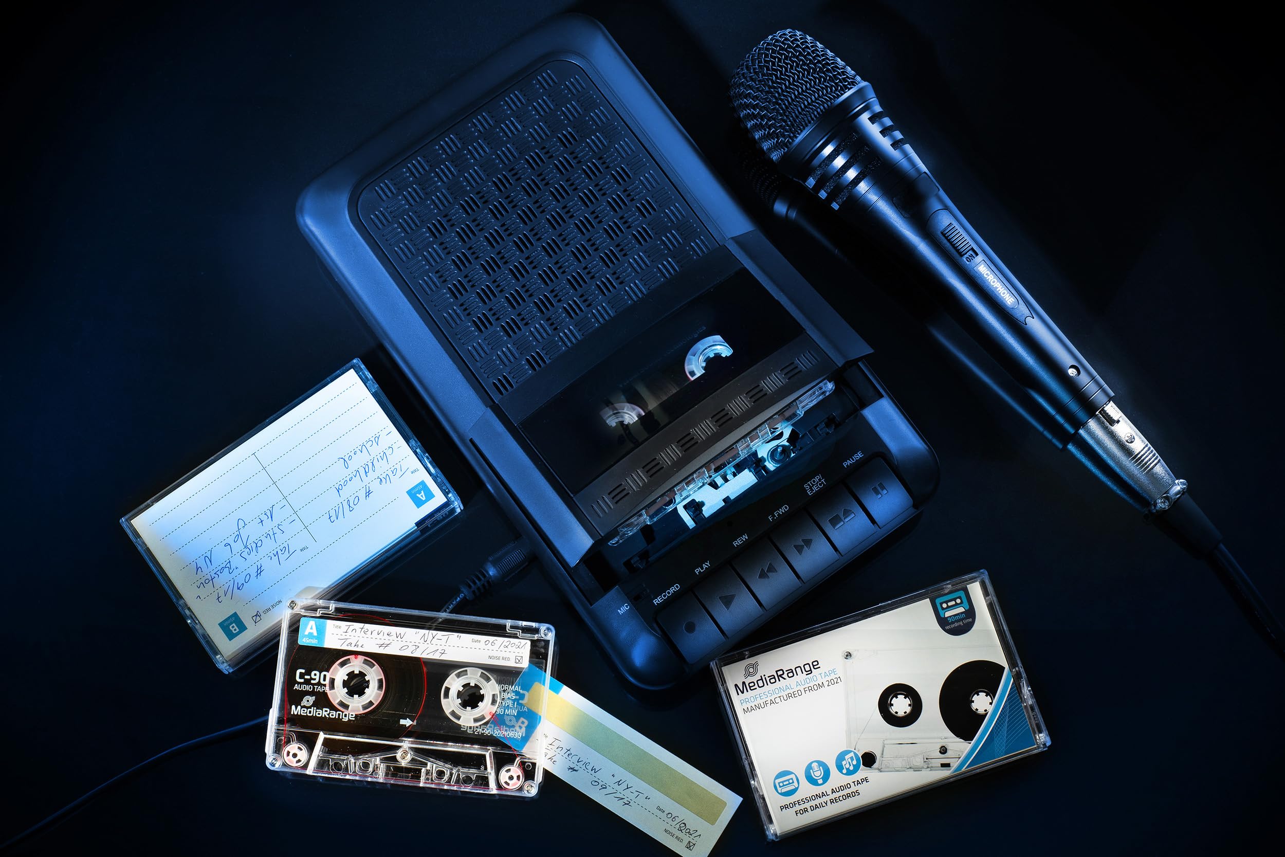 MediaRange Cassette Audio Professionnelle C-90 I 90 Min Type 1 Bias Normal Transparent