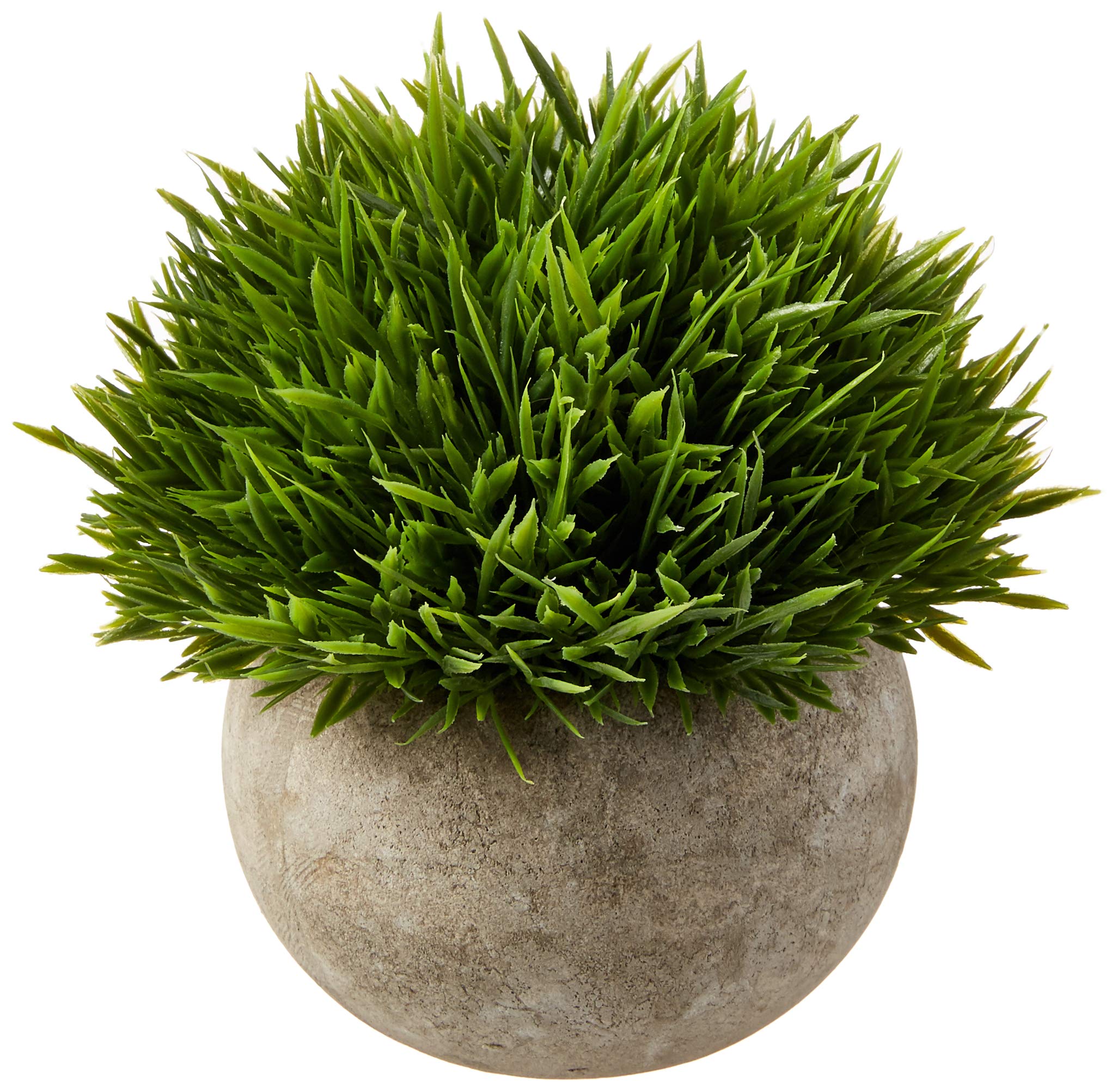 Ogrmar Mini Plastic Artificial Plants Grass in Pot/Small Artificial Faux Greenery/Mini Plants Topiary Shrubs for Bathroom, House Decorations (Green Grass)