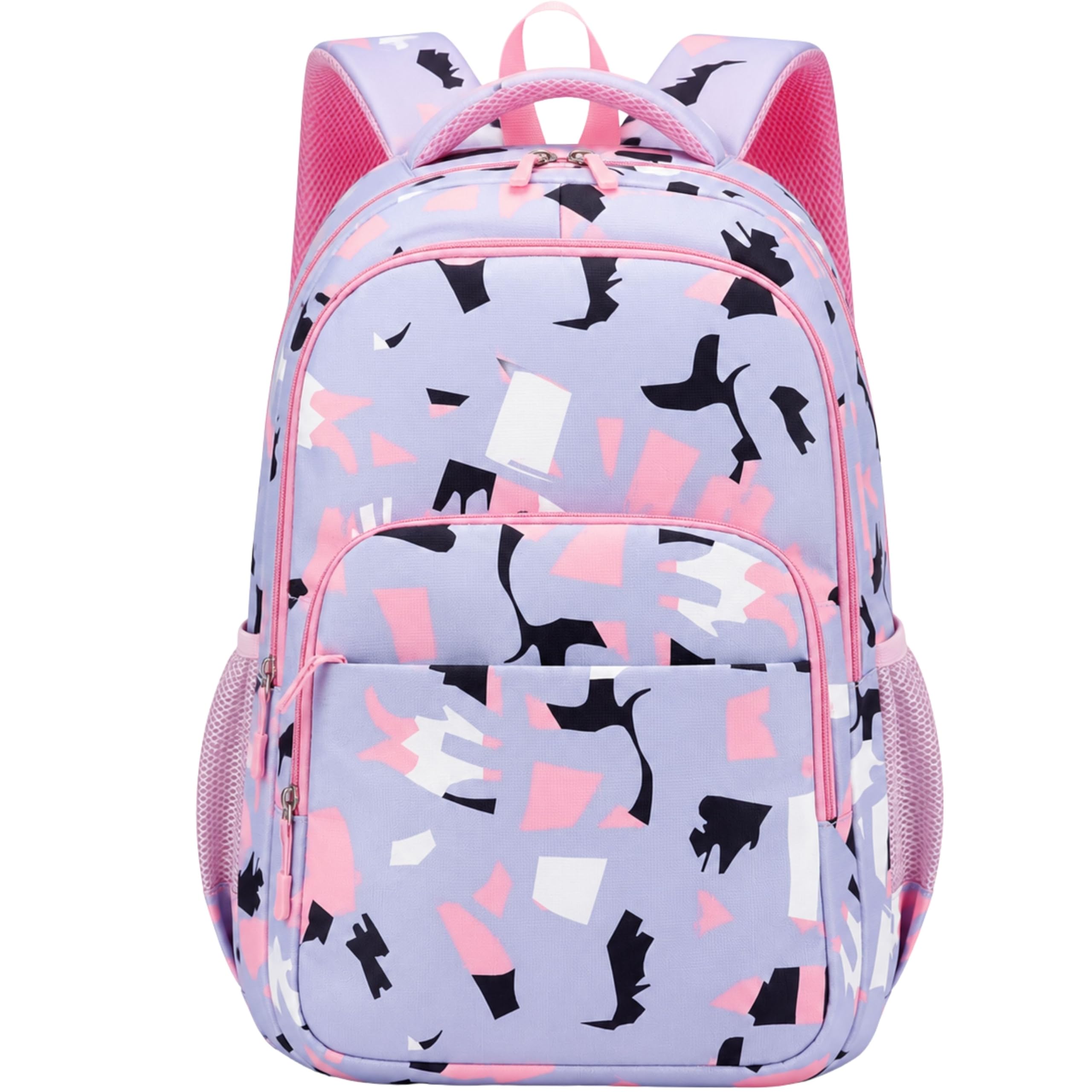 35L School Backpack for Girls, Lavender Printed School Bag, Waterproof Lightweight Student Backpack with 4 Compartments, Laptop Sleeve, Water Bottle Pocket, Travel College Daypack-image-38