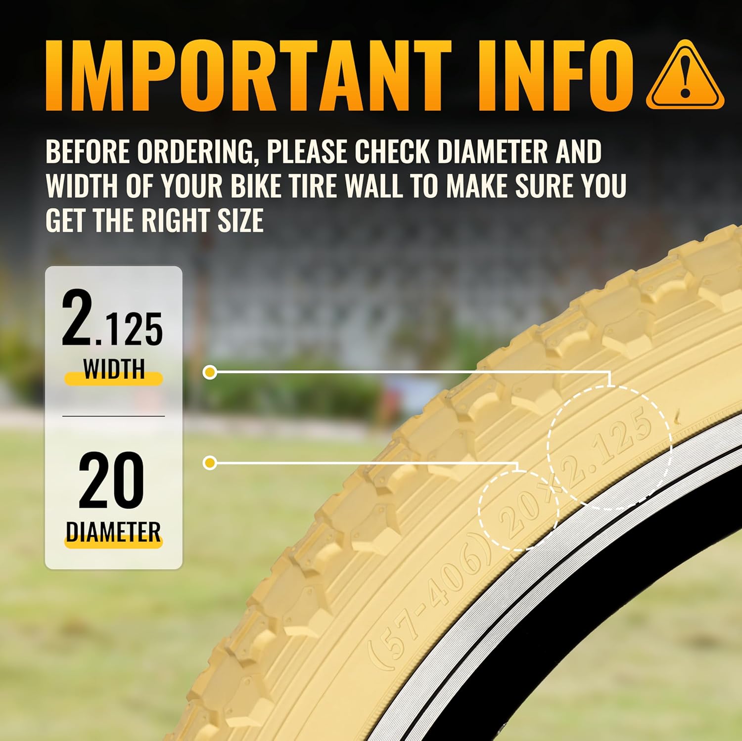 Hycline Kids Bike Tires and Tubes Set, 2-Pack 16x2.125/20x2.125 Inch Folding Replacement Bicycle Tires with Butyl Rubber Tubes & Tire Levers, All-Terrain High-Density for BMX MTB & Children’s Bikes