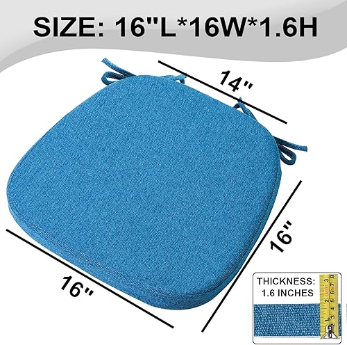 Miniatura 3 de SINOSSO 1 paquete de cojines de espuma viscoelástica para silla de comedor, tela tejida amigable de 16 pulgadas en forma de U, cómoda almohadilla