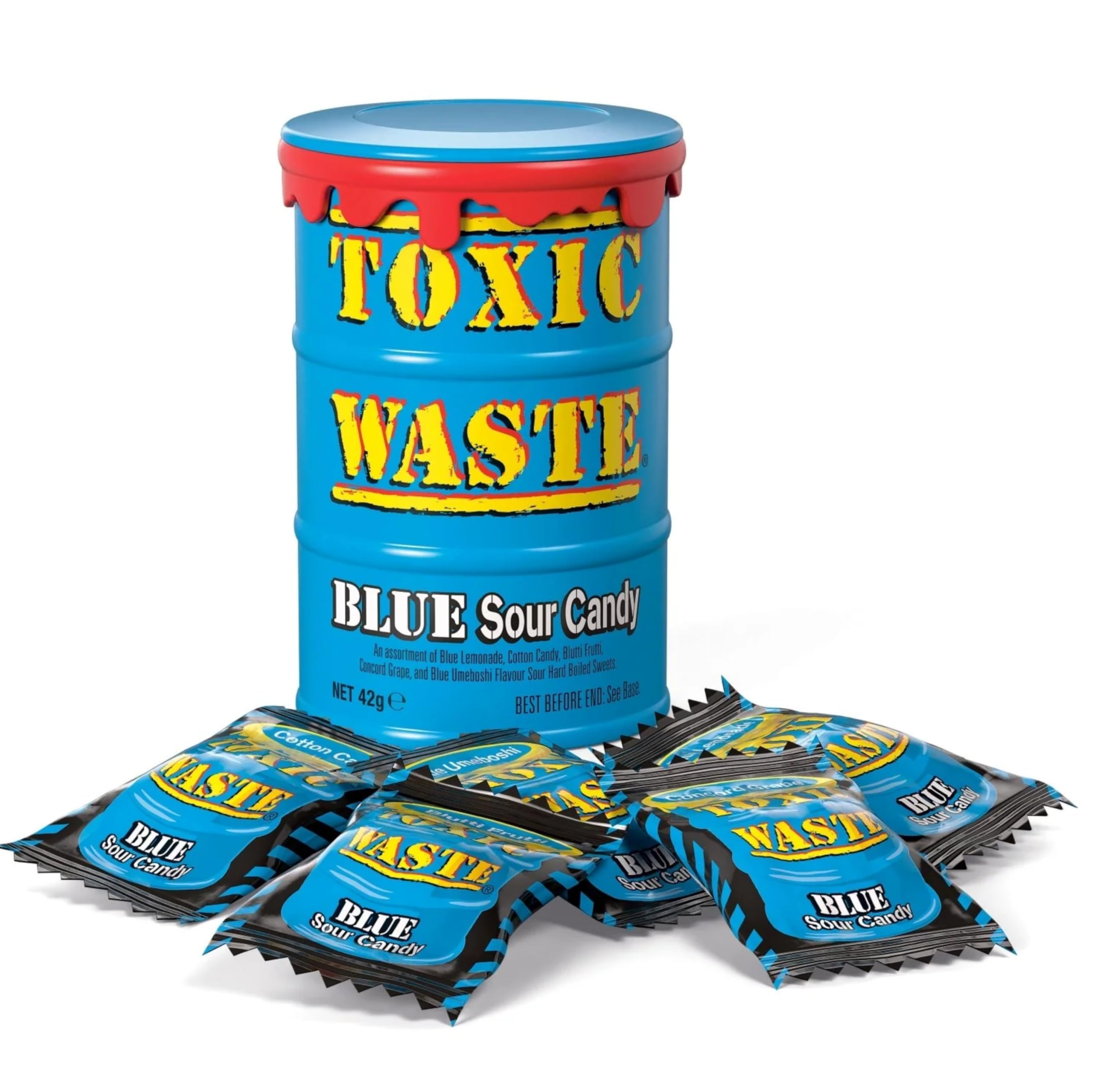 Toxic Waste Blue- Caramelos Super Acidos, varios sabores - 2 x 42g - Pack Laborawi