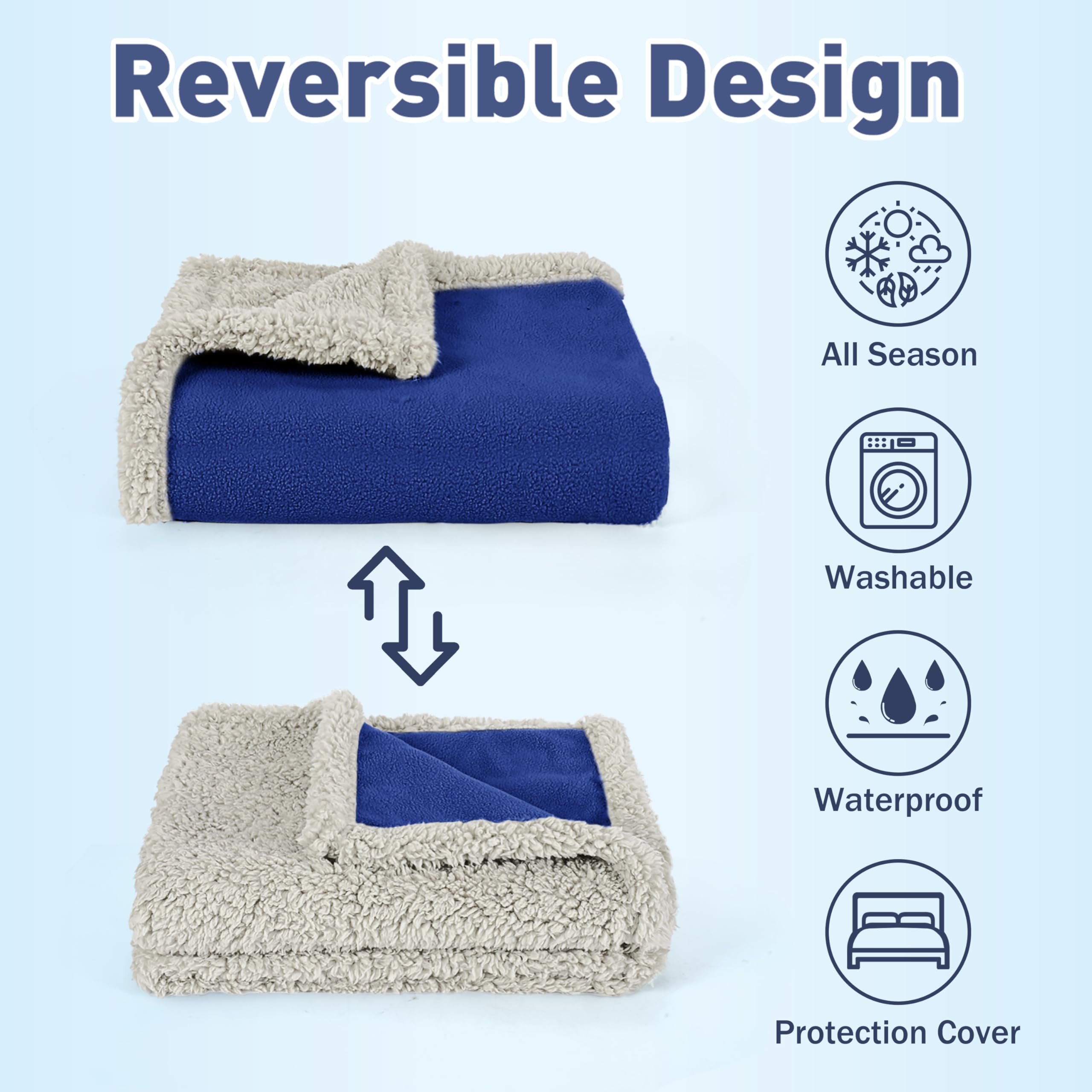 Catalonia Classy Waterproof Love Blanket for Bed Fleece Intimacy Blanke for Adults Reversible Washable Dog Blanket for Sofa 150 x 130cm - Image 3