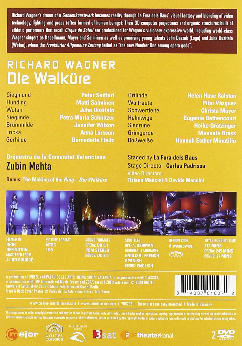 WAGNER: Die Walküre (staged by La Fura dels Baus) - Zubin Mehta [Alemania] [DVD]