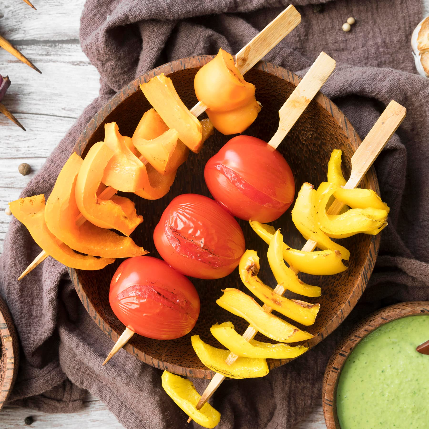 Confezione 50, 100, 300 Pezzi, Spiedini di Bambù per Barbecue, Spiedini di Finger Food in Bambù, Bastoncini ideali Cocktail, Carne, Frutta, Feste, uso artigianale, Verdure, Diverse Misure