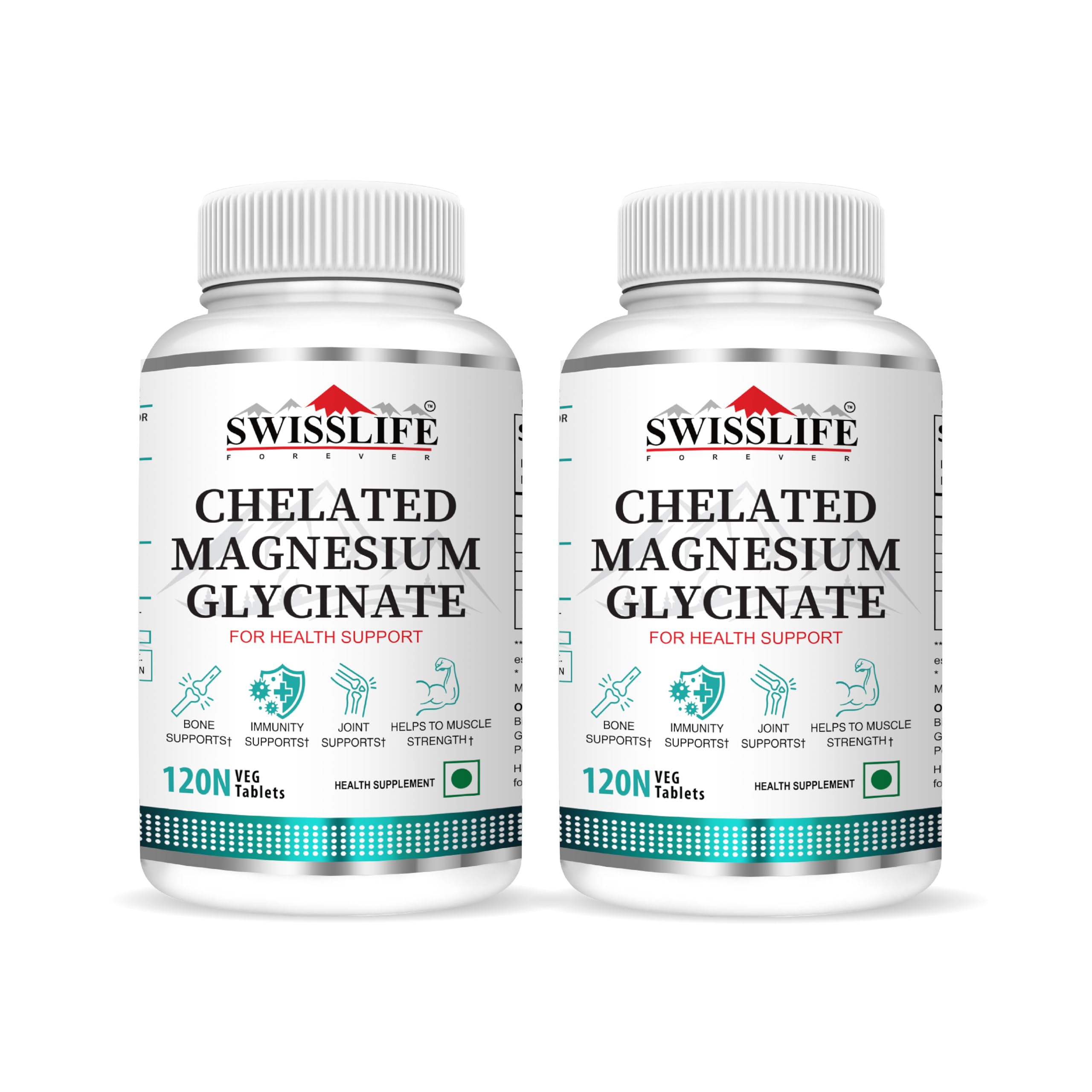 SWISSLIFE FOREVER Magnesium Glycinate Tablets | Chelated Magnesium Glycinate | Dietary Tablets with Mineral and Amino acid (Magnesium Glycinate) Help in Bone health for Men & Women (120 Capsule Combo) (B0CW1SRL11) Amazon Price History, Amazon Price Tracker