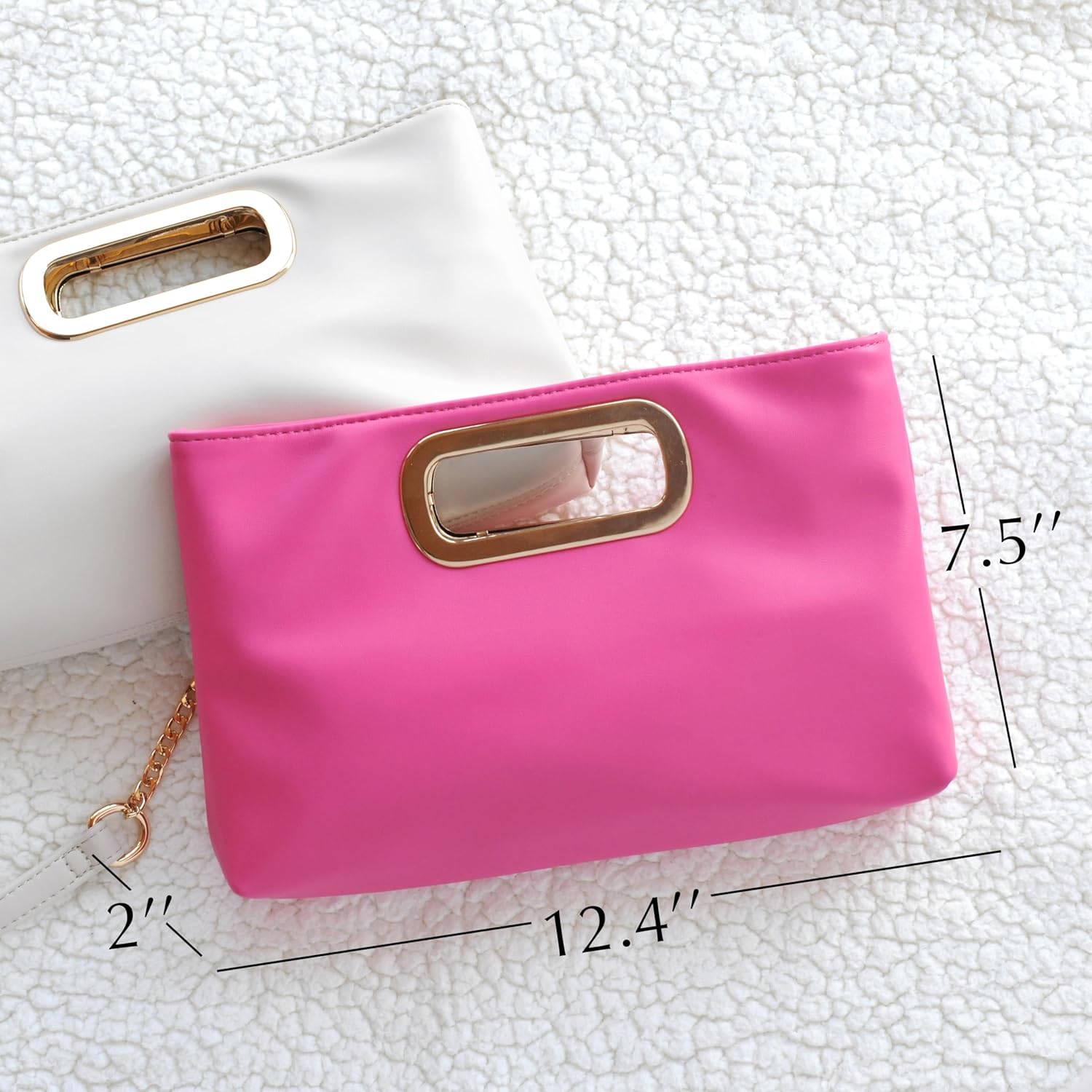 HOXIS Clutch Handbags for Women Cut Out Evening Bag Shoulder Crossbody Purse with Gold Chain