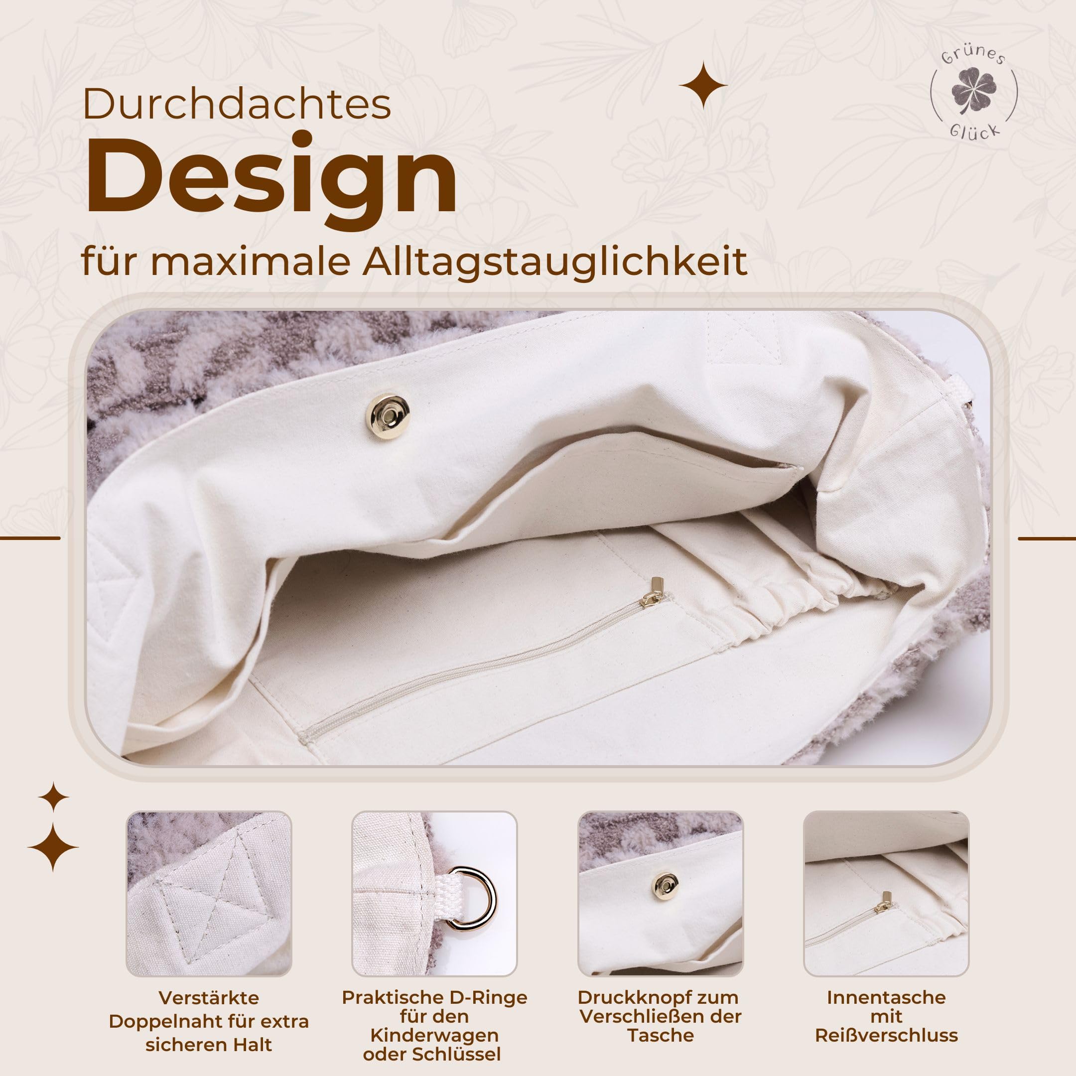 Teddy Mom Shopper, Leo Wickeltasche, Kinderwagentasche, Crossbody Bag | Premium Leo Wickeltasche mit vielen Innenfächern – als Kinderwagentasche oder Crossbody Bag flexibel einsetzbar.