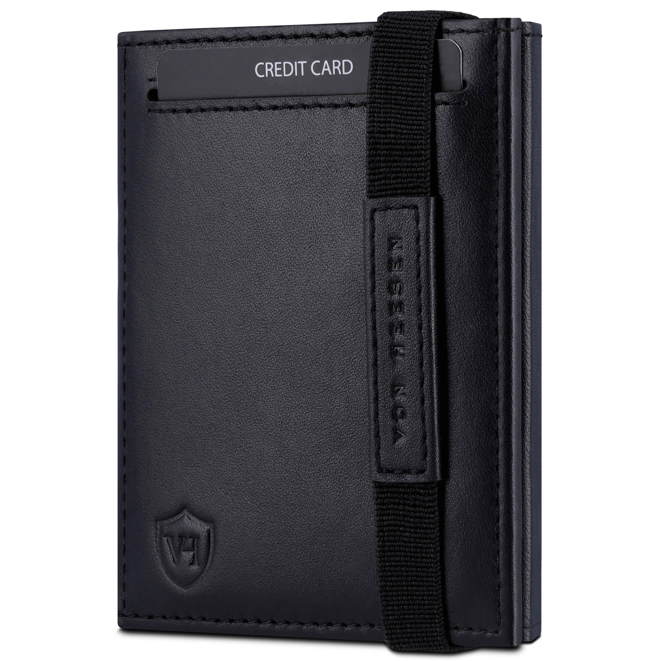 VON HEESEN Slim Wallet mit RFID-Schutz - Mini Geldbörse Herren & Damen klein - Kreditkartenetui Kartenetui - Geldbeutel Portmonee Portemonnaie