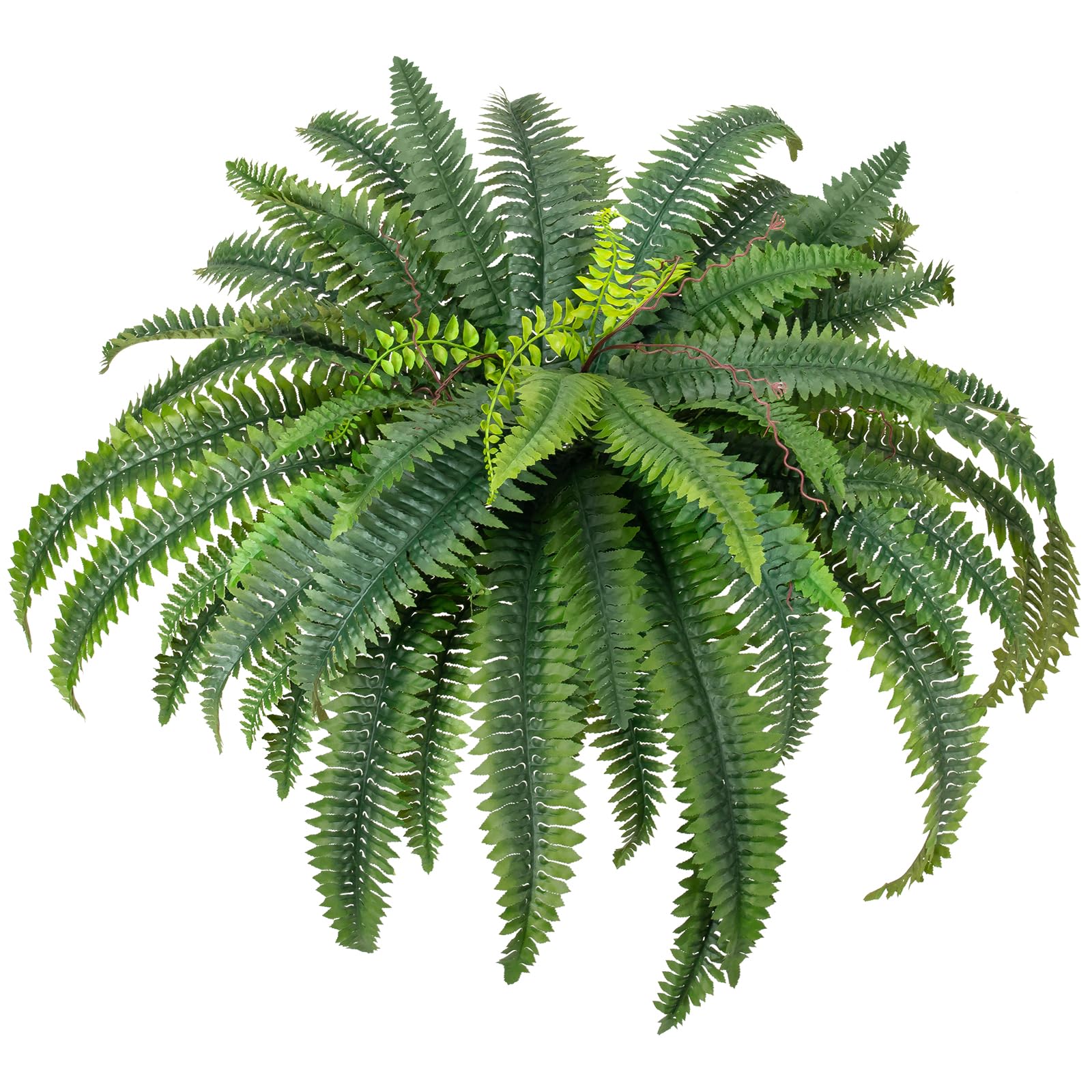 CQURE 45" Fake Ferns Artificial Plants Large,Artificial Boston Ferns Faux Hanging Plants for Outdoors Planter Home Garden Decor,60 Branches