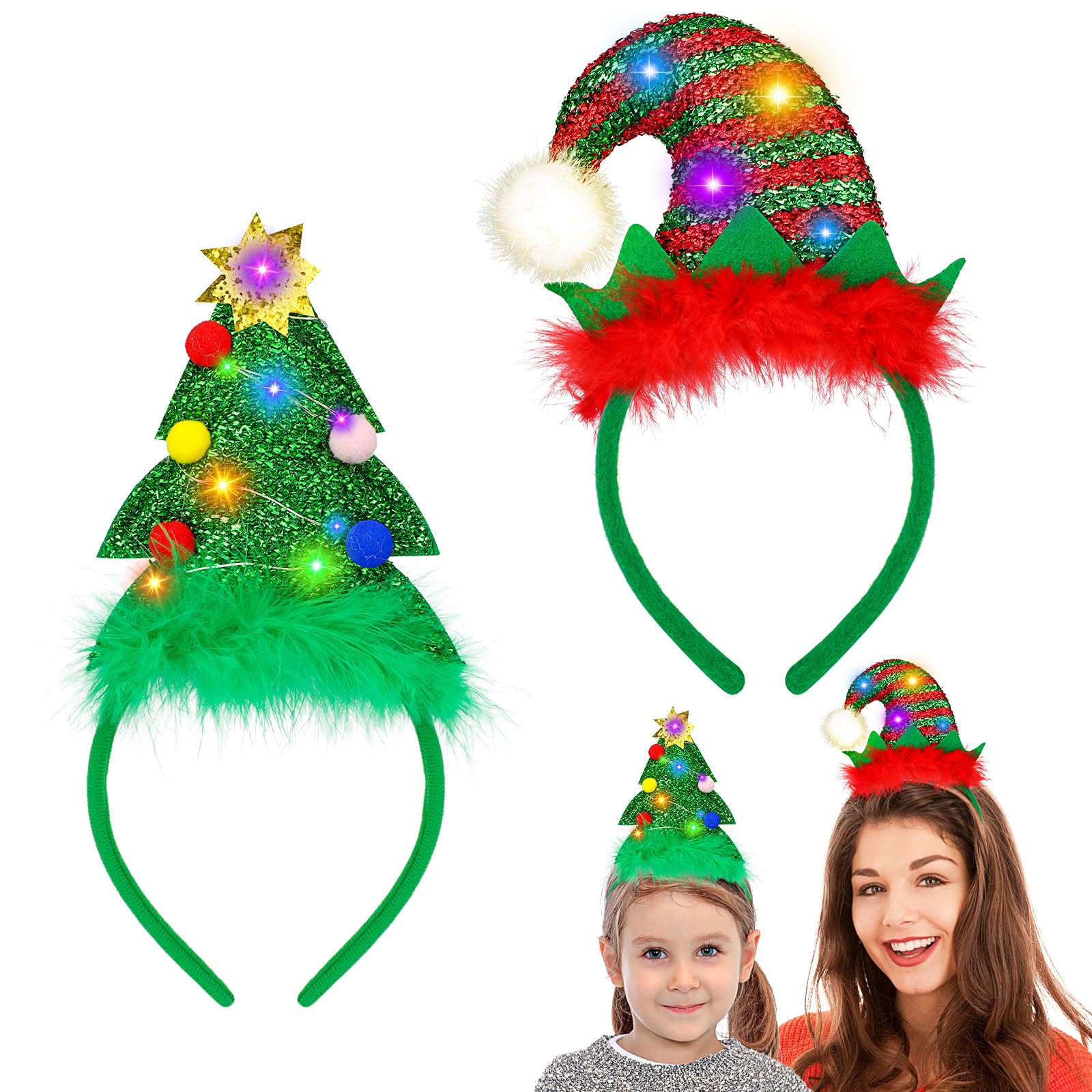 Cerchietto per capelli con corna di Renna, accessorio natalizio da 24 x