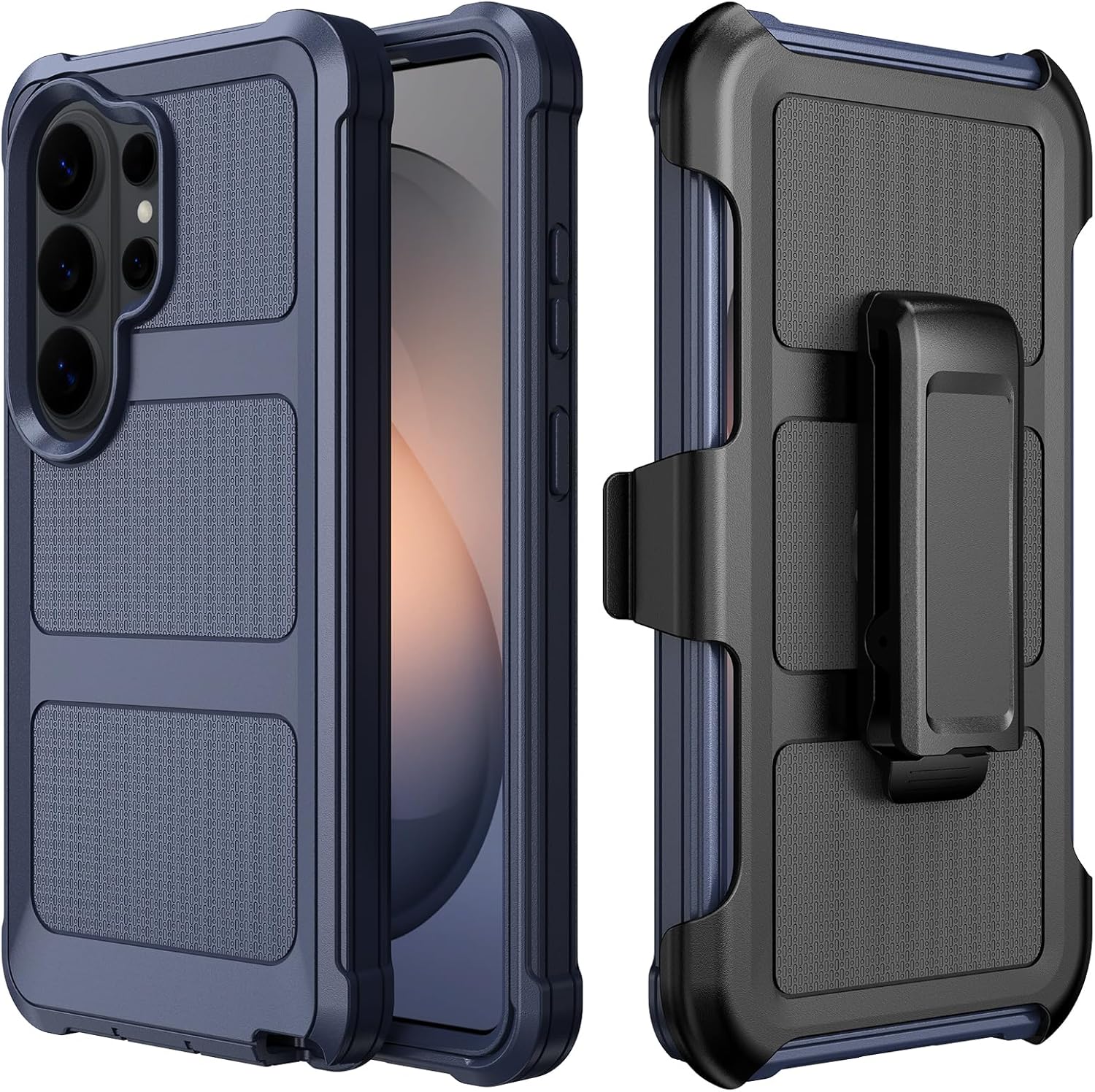 for Samsung Galaxy S26 Ultra Case, Heavy Duty Protective Case Rugged Shockproof Phone Cover with Belt Clip Holster/Kickstand for Samsung Galaxy S26 Ultra (Blue, S26 Ultra)