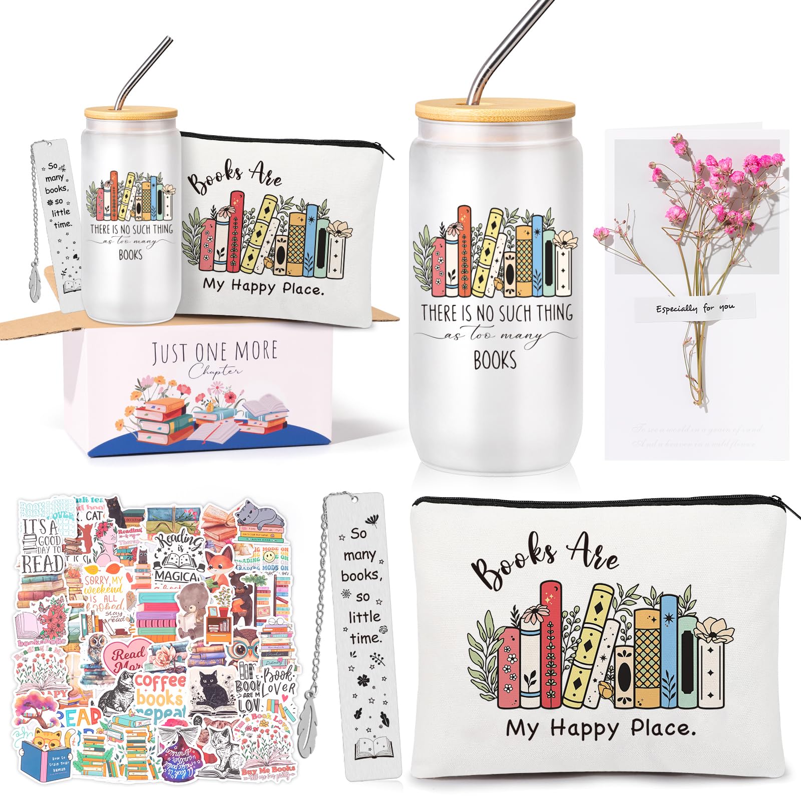 "To Be Read" Book Lover Gift - Glass Jar Bookmark With 300 Notes For Choosing Your Next Book