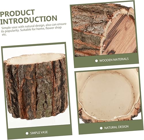 Miniatura 9 de DOITOOL Maceta de madera flotante, maceta rústica para suculentas, maceta pequeña de madera para interiores y exteriores, decoración artística del