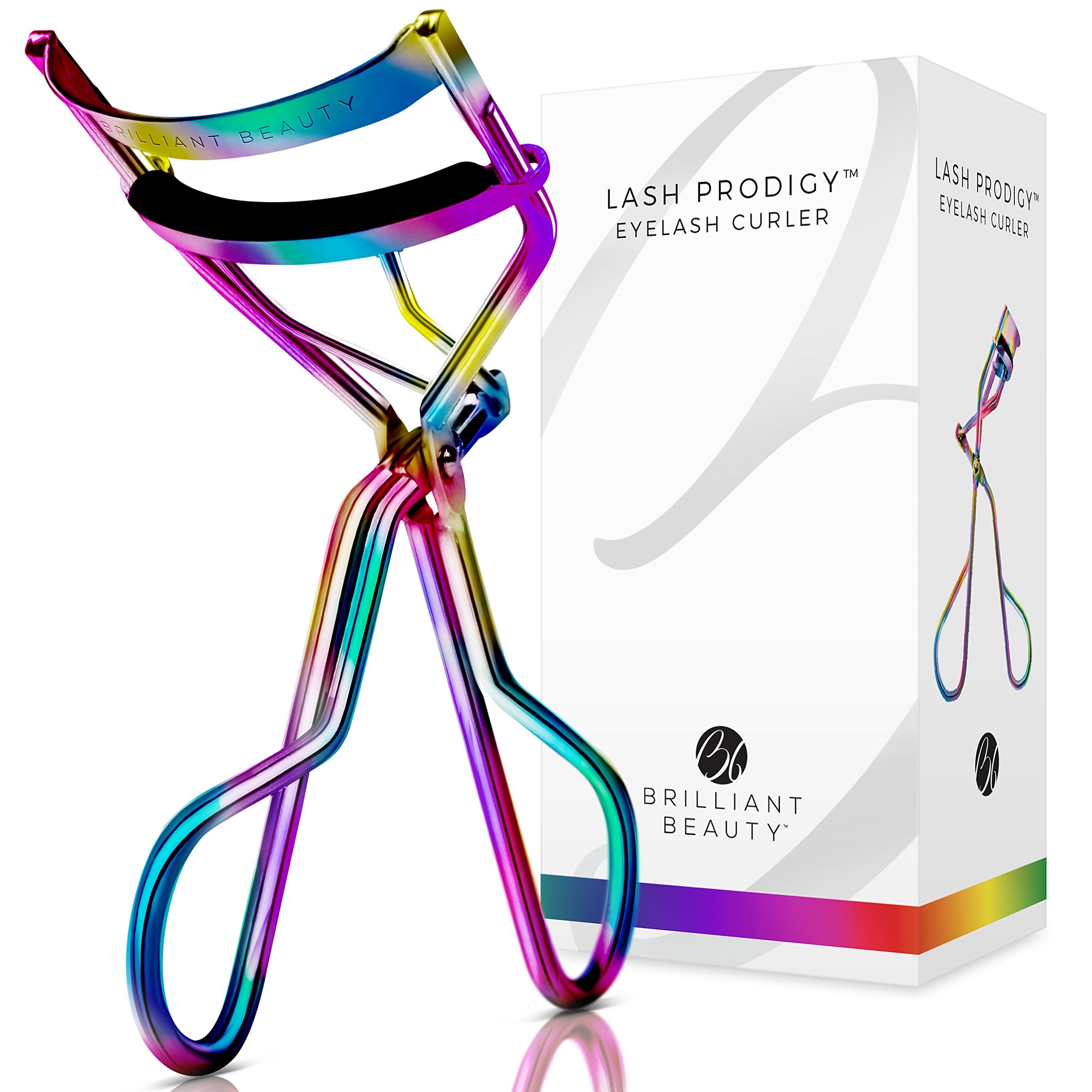 Brilliant Beauty Eyelash Curler - Award Winning - With Satin Bag & Refill Pads - No Pinching, Just Dramatically Curled Eyelashes & Lash Line in Seconds. Get Gorgeous Eye Lashes Now! (Prism)