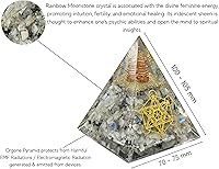 Vista 39 de Amazing Gemstone Organite Orgone Pyramid Extra Large 95MM - Orgone Energy Pyramid with Evil Eye, Hematite, Tiger Eye,Black Obsidian Crystals&Healing