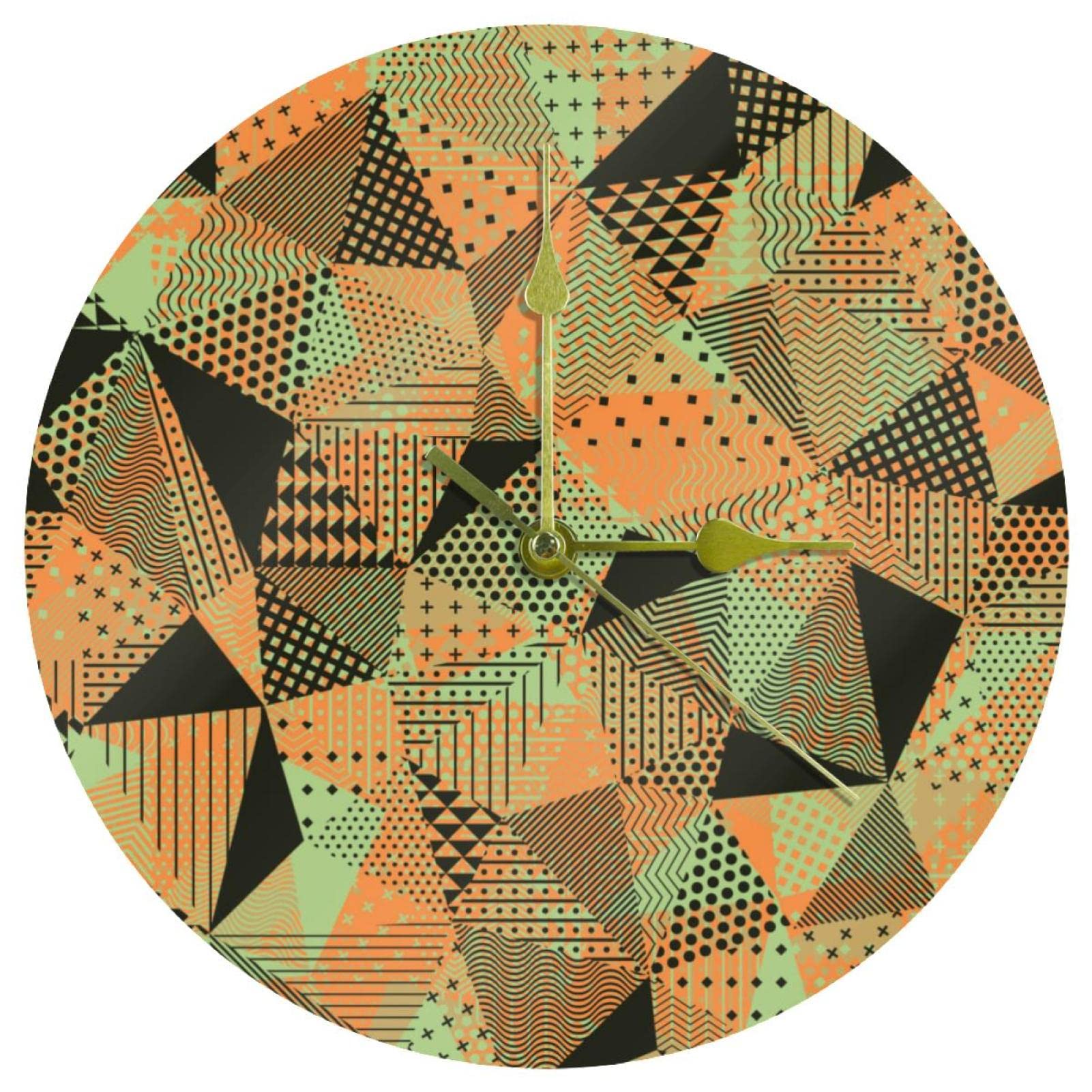 Horloge murale en acrylique triangle géométrique de 24 cm pour décoration moderne de maison