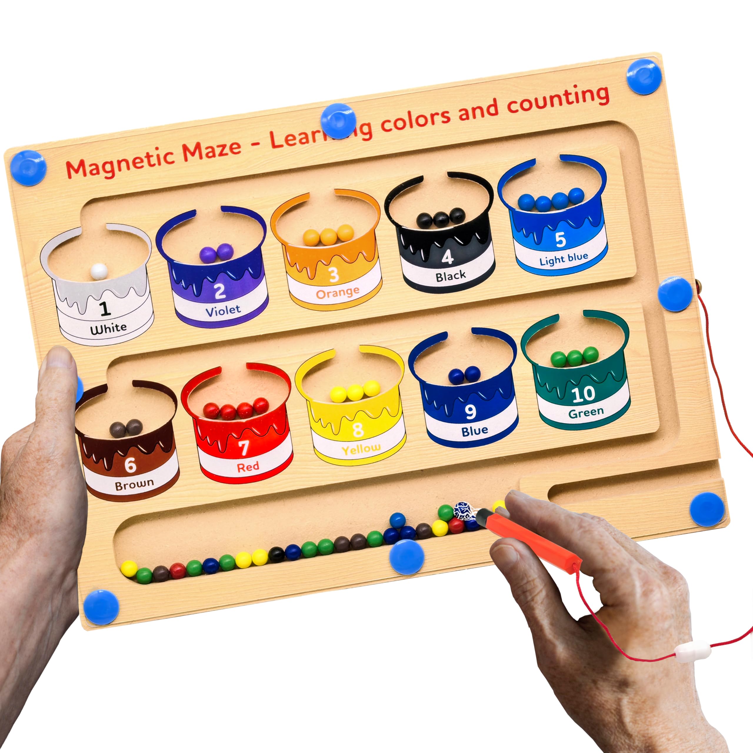 Dementia Activities for Seniors, Cognitive Games for Elderly, Magnetic Color & Number Alzheimers Products for Patients with Parkinsons, Easy Sorting Matching Memory Maze Board Gadgets Gifts