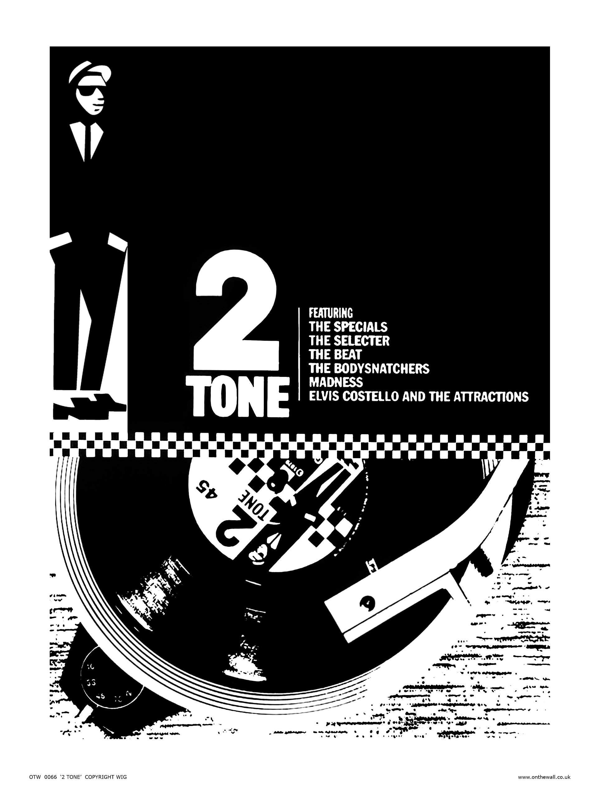 onthewall Two Tone, Ska, Specials Pop Art Poster Print by Wig (OTW066)
