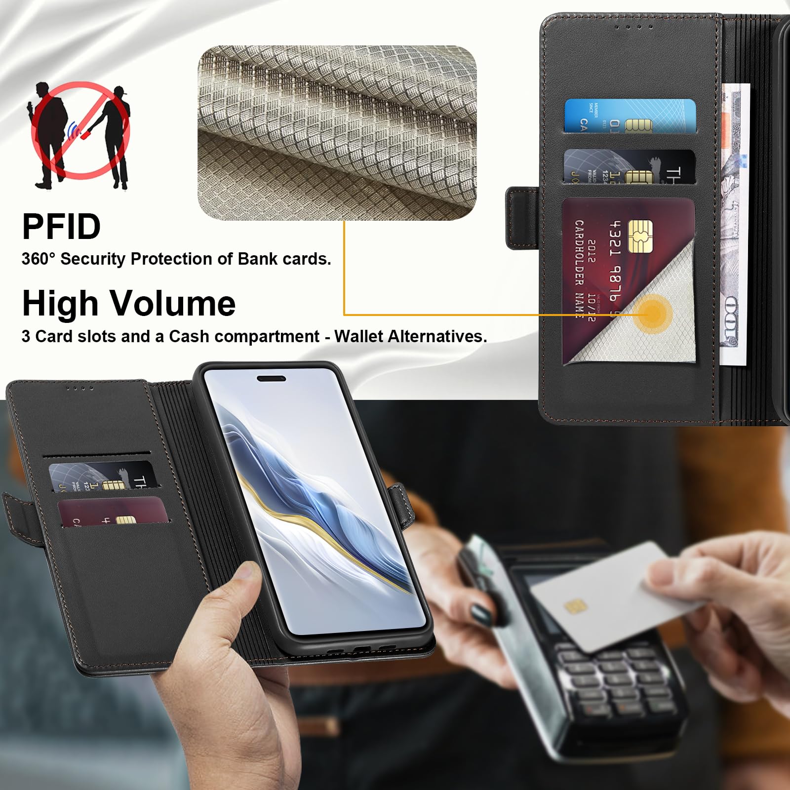Xinyunew Cover Per Honor Magic 6 Ultimate,Flip Caso In PU