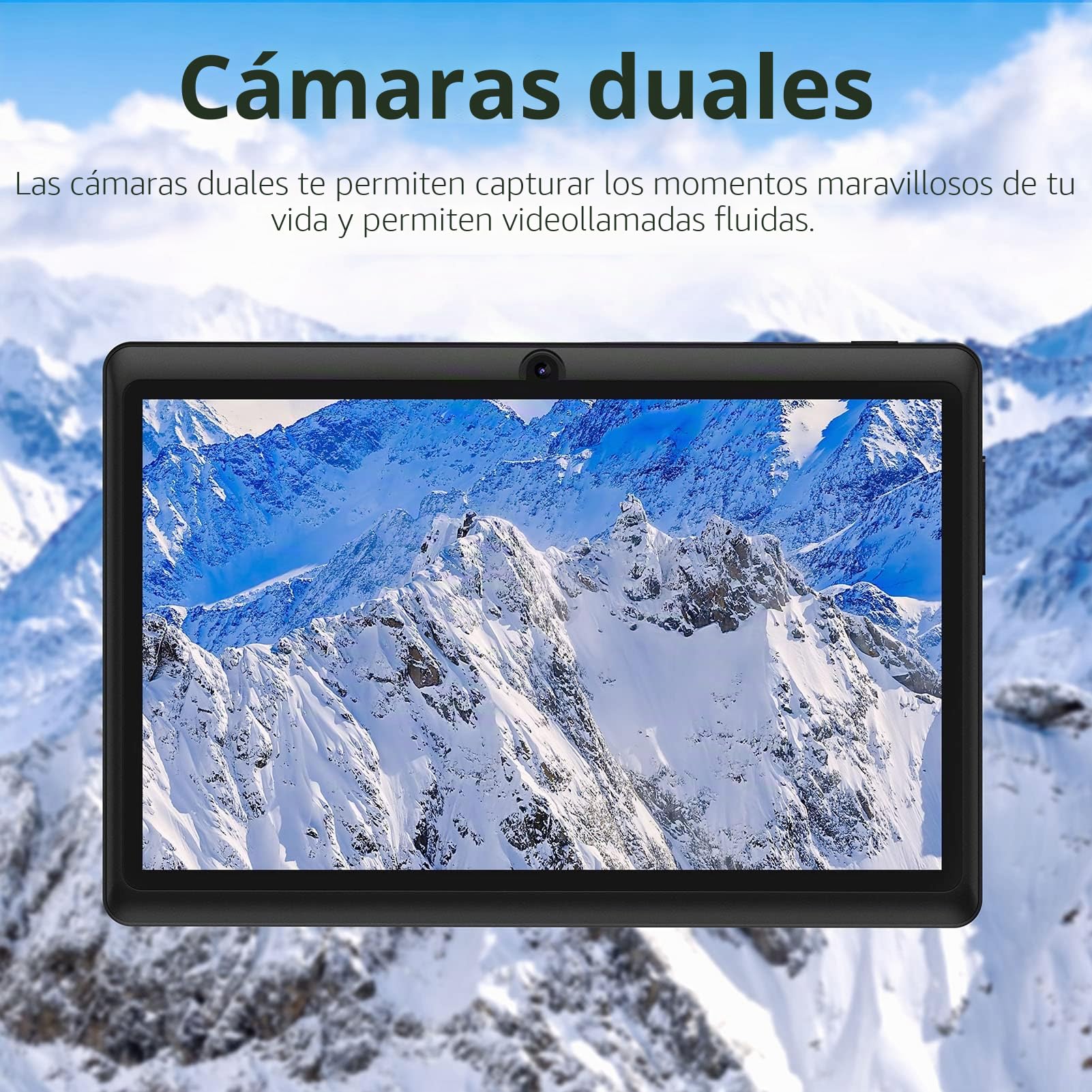 PRITOM Tabletas Android de 7 pulgadas, 15,8 GB de RAM, 32 GB, (expansible 1TB), 3500 mAh, Tablet PC, Bluetooth, cámara dual, WiFi, portátil con funda negra