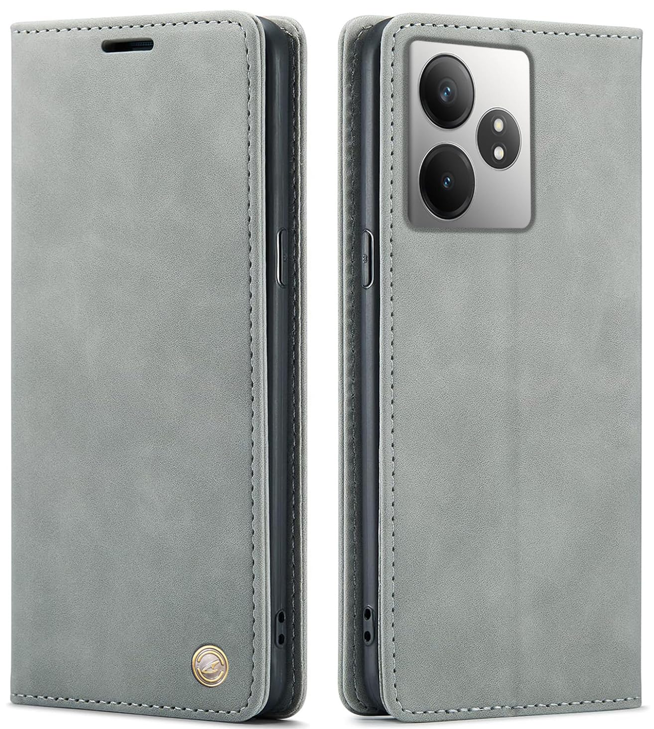 ClickCase for Realme Gt 6t 5g Sheepskin Series Faux Leather Wallet Flip Case with Video Stand & Magnetic Closure Lightweight Flip Cover for Realme Gt 6t 5g (Grey) (B0D8PGR1K5) Amazon Price History, Amazon Price Tracker