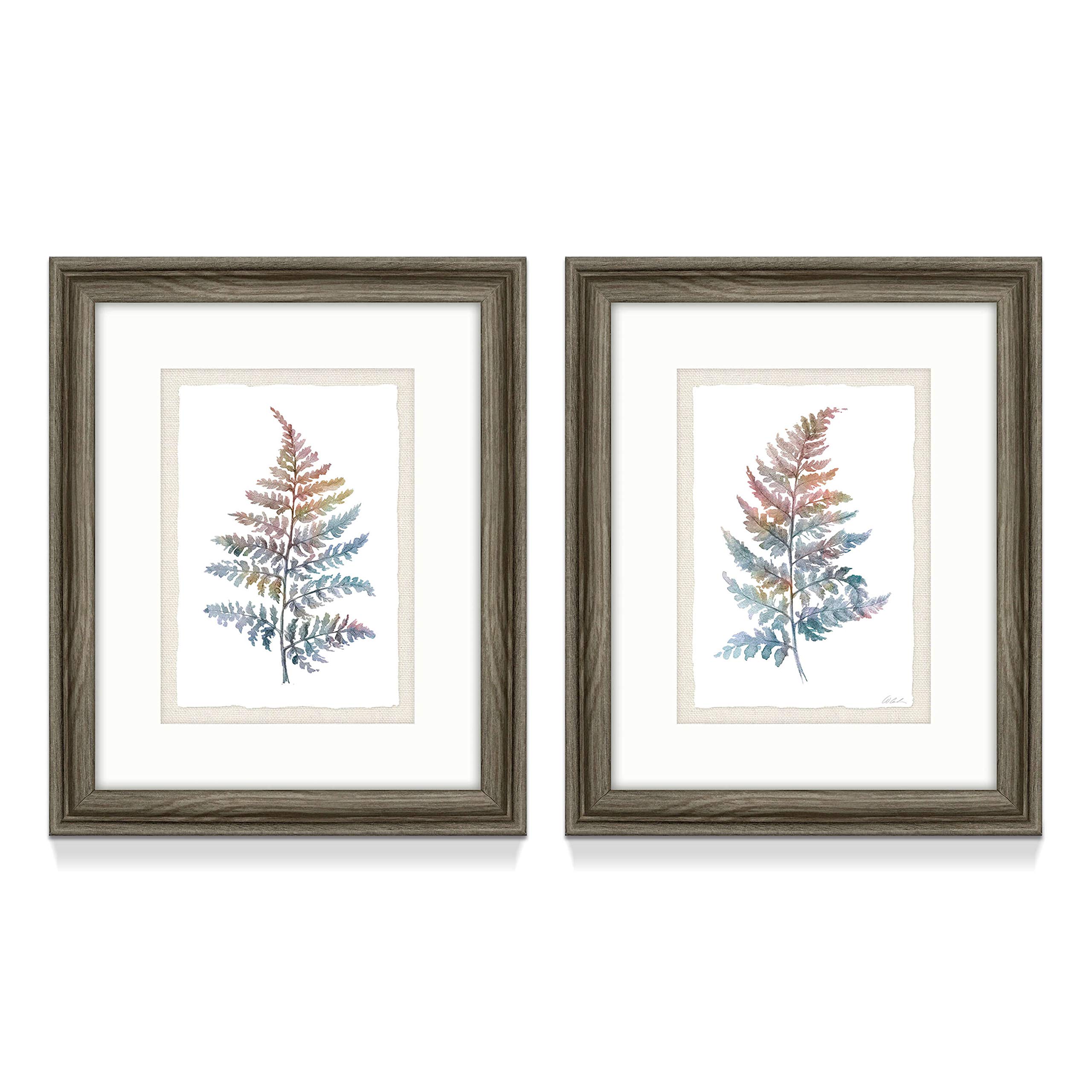 Herb Plant Framed Wall Art – Set of 2 Beautiful Elegant Botanical Picture Prints with Wood Frame for Decor Trendy Dining Room or Bathroom(8'' x 10'' x 2 Panels)