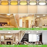 Vista 5 de hykolity Accesorio de lámpara de techo LED de montaje empotrado de 10 pulgadas, 17W, 1100lm, 2700K/3000K/3500K/4000K/5000K Luces de techo Dorado