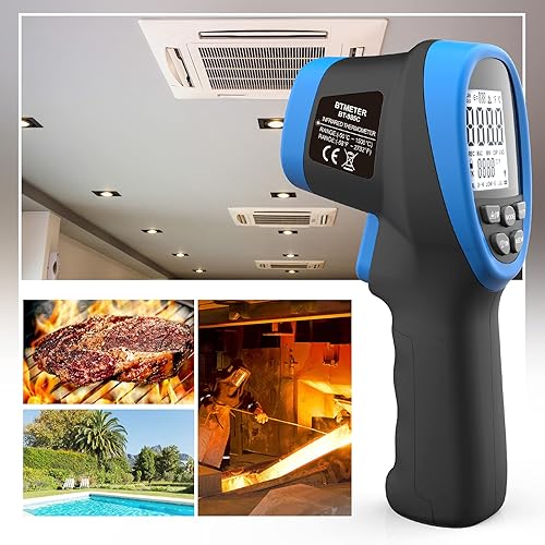 Miniatura 6 de BTMETER BT-985C - Pistola de temperatura láser infrarroja 161 sin contacto, lectura instantánea digital de -58.0 F1,472.0 F(-581472) para alimentos,