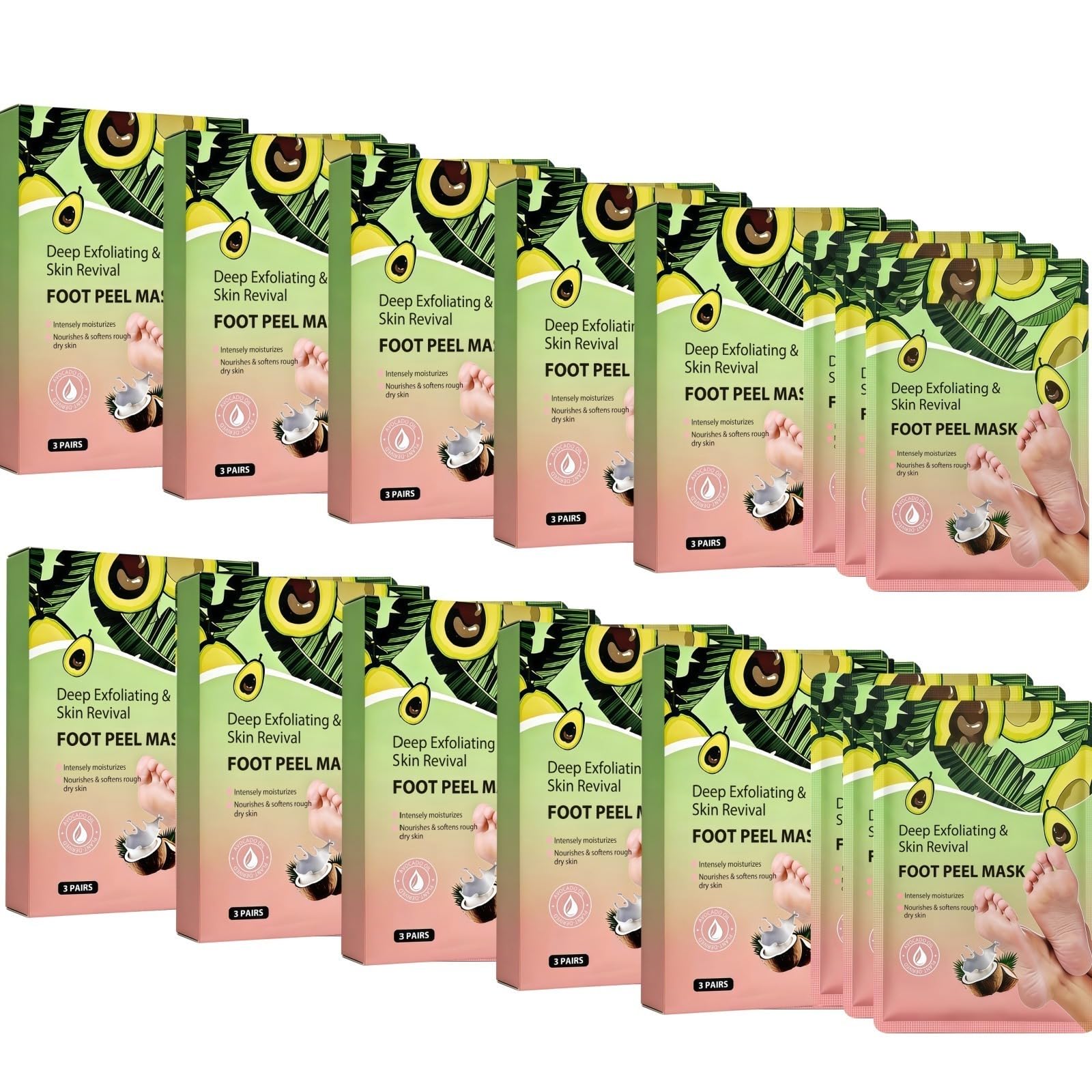 Feuchtigkeitsspendende Fußmaske mit Kokosnuss, feuchtigkeitsspendende Maske für die Füße | Peeling, feuchtigkeitsspendend, mit Sheabutter, Lavendel und Kokosnuss, sanfte Peelingwirkung