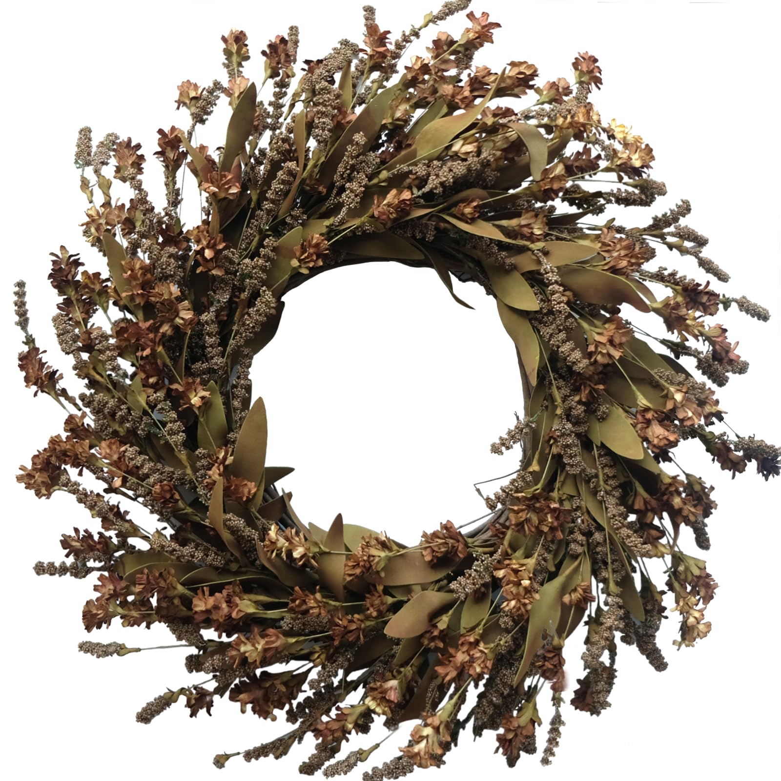Couronne de fleurs artificielles pour centre de table Tempus couleur café