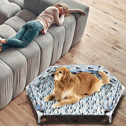 Miniatura 5 de Cama ortopédica para perros  Camas elevadas para perros con marco de metal, cama elevada para perros, fácil de montar, hasta 130 libras, XL (51