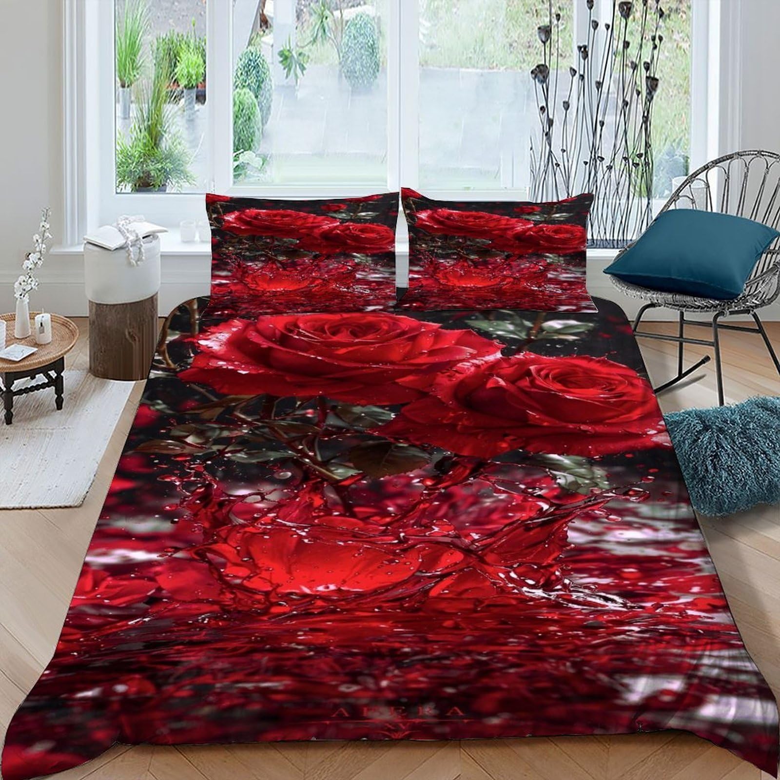Housse de couette 3 pièces au tissage microfibre haute densité pour lit double