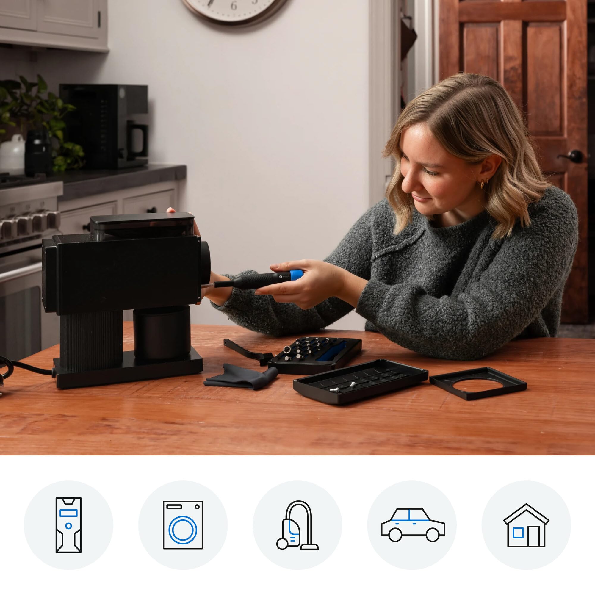 iFixit Kit de controlador Megalodon | Juego de puntas de bloqueo giratorio para reparación del hogar