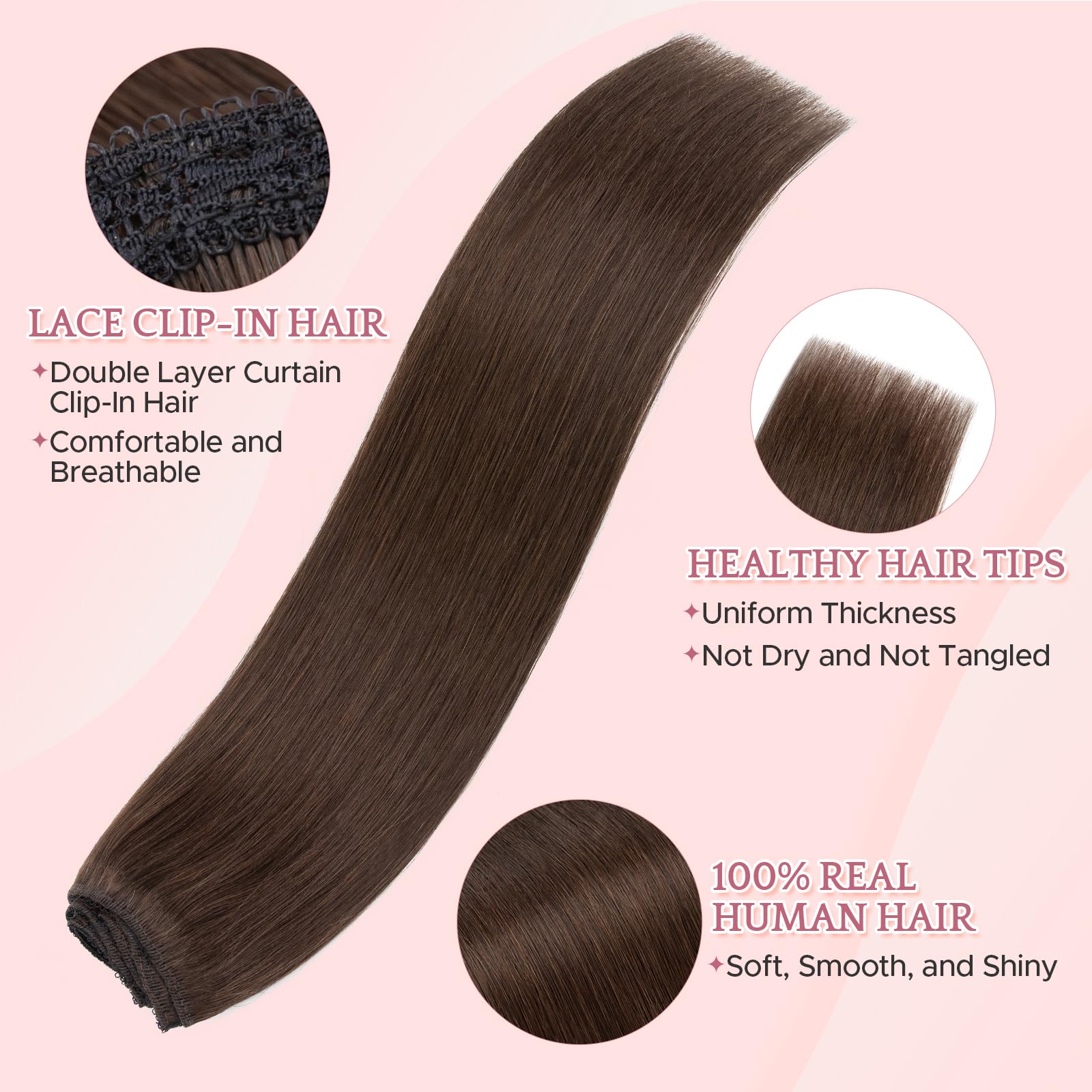 SEGOHAIR Clip in Hair Extensions Real Human Hair - Image 3