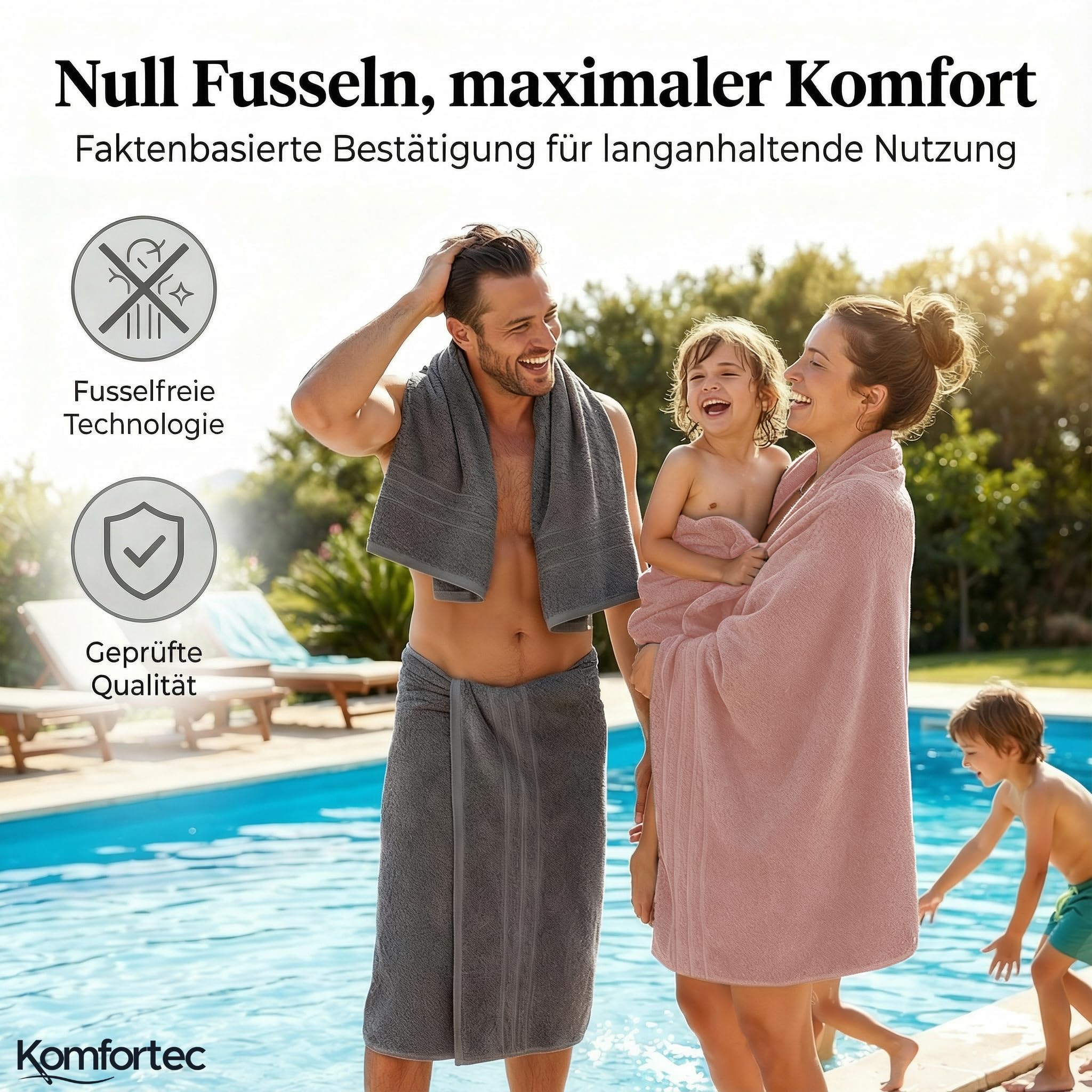 Komfortec 2er Saunahandtuch Set 80x200 cm – Bild 7