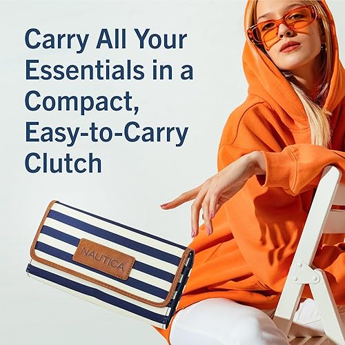 Miniatura 6 de Nautica Organizador de dinero perfecto para mujer con cartera de bloqueo RFID Black, Black Jacquard, Electric Red, Indigo Jacquard,