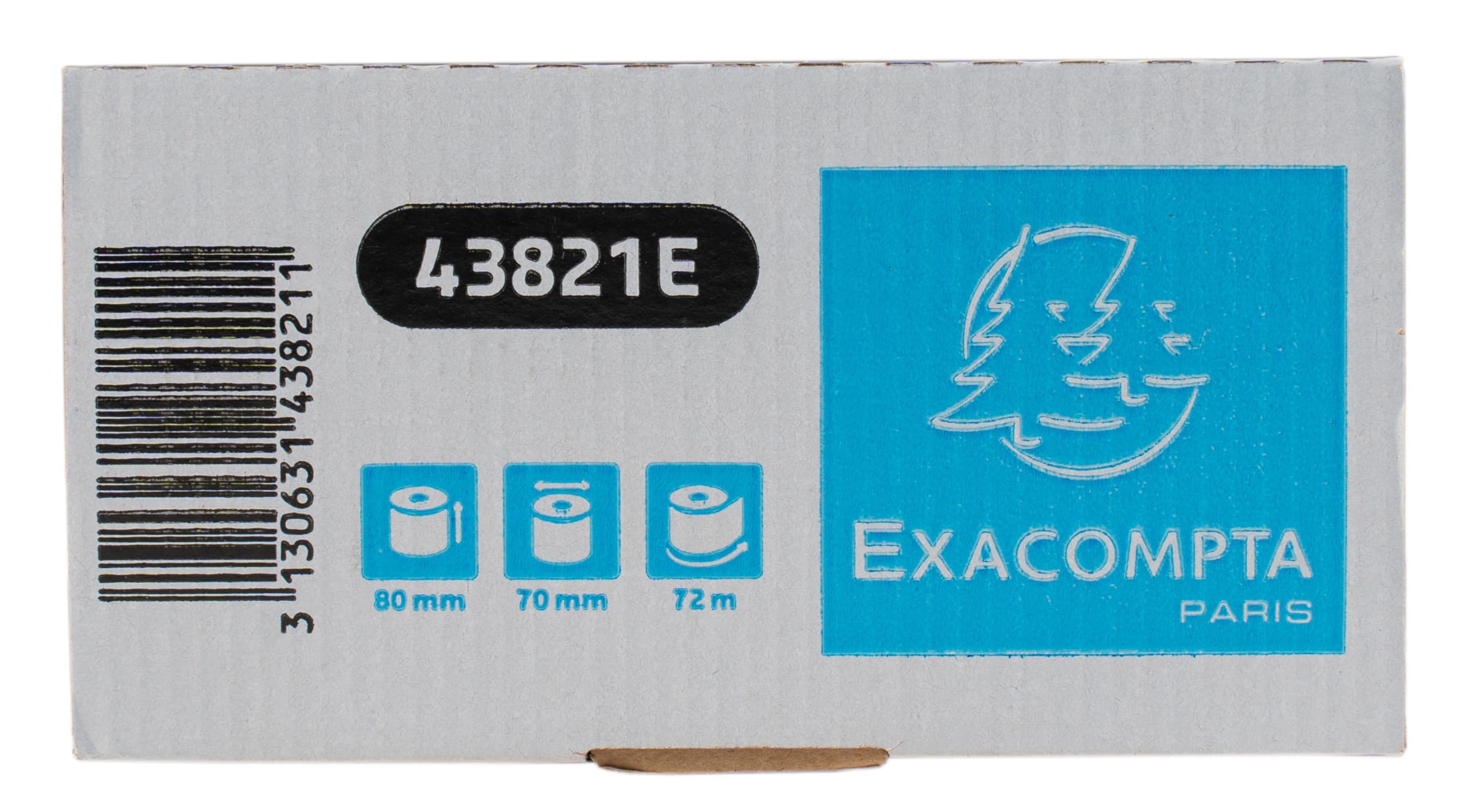 Exacompta 48 Rollos Caja 80mmx70mm 48g/m² Sin BPA Longitud 72 m